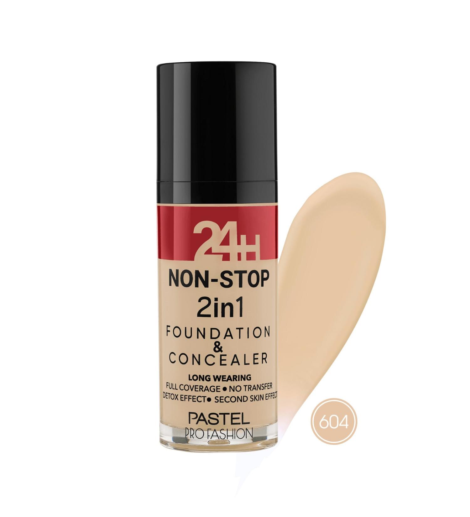 Pastel 24h Non-stop 2in1 Foundation & Concealer - Foundation & Concealer 604 Vanilla - Buy Online on GoSupps.com