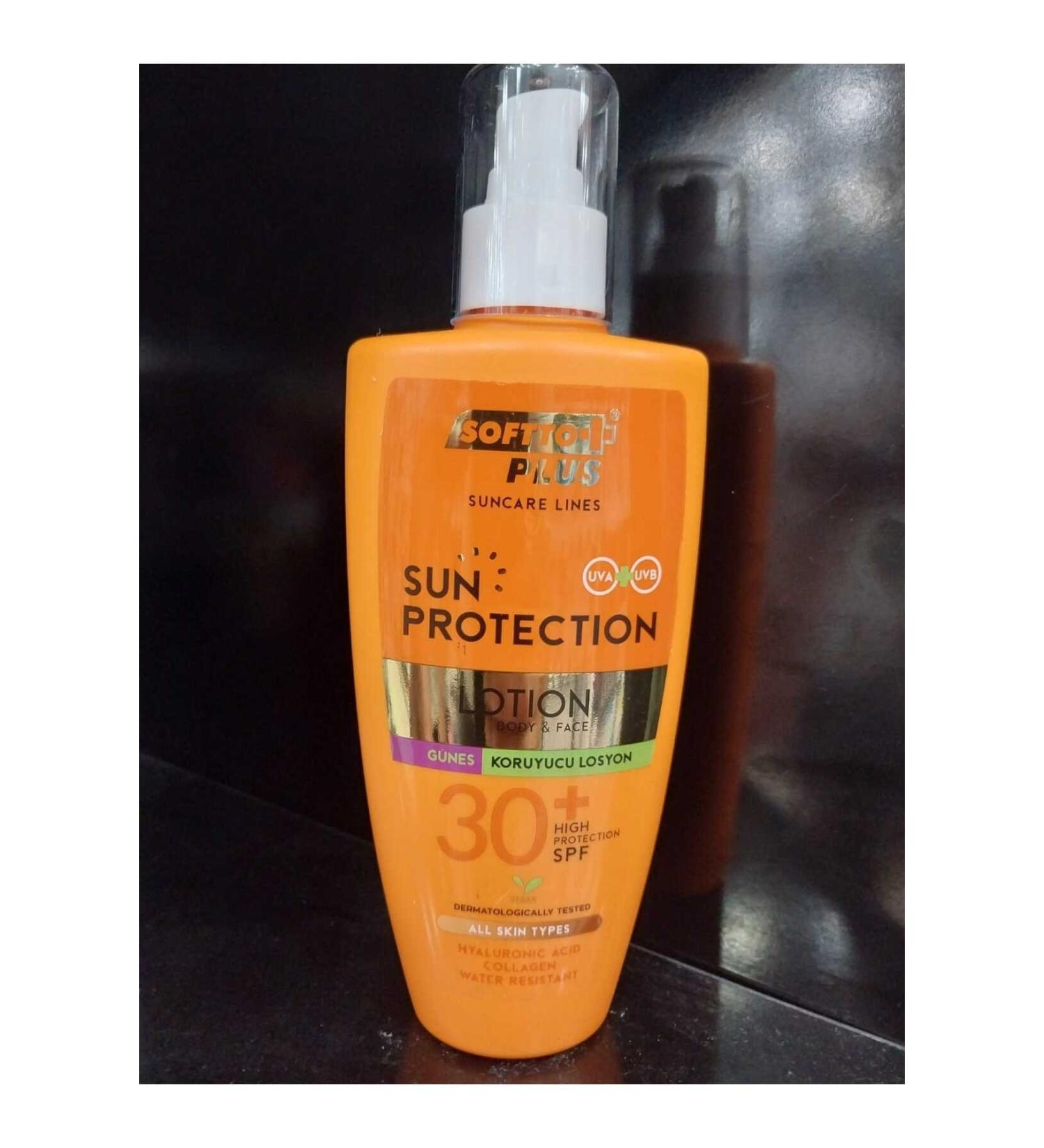 Softto Plus Body & Face Sun Protection SPF+30 Sunscreen Vegan Lotion 200 ml.