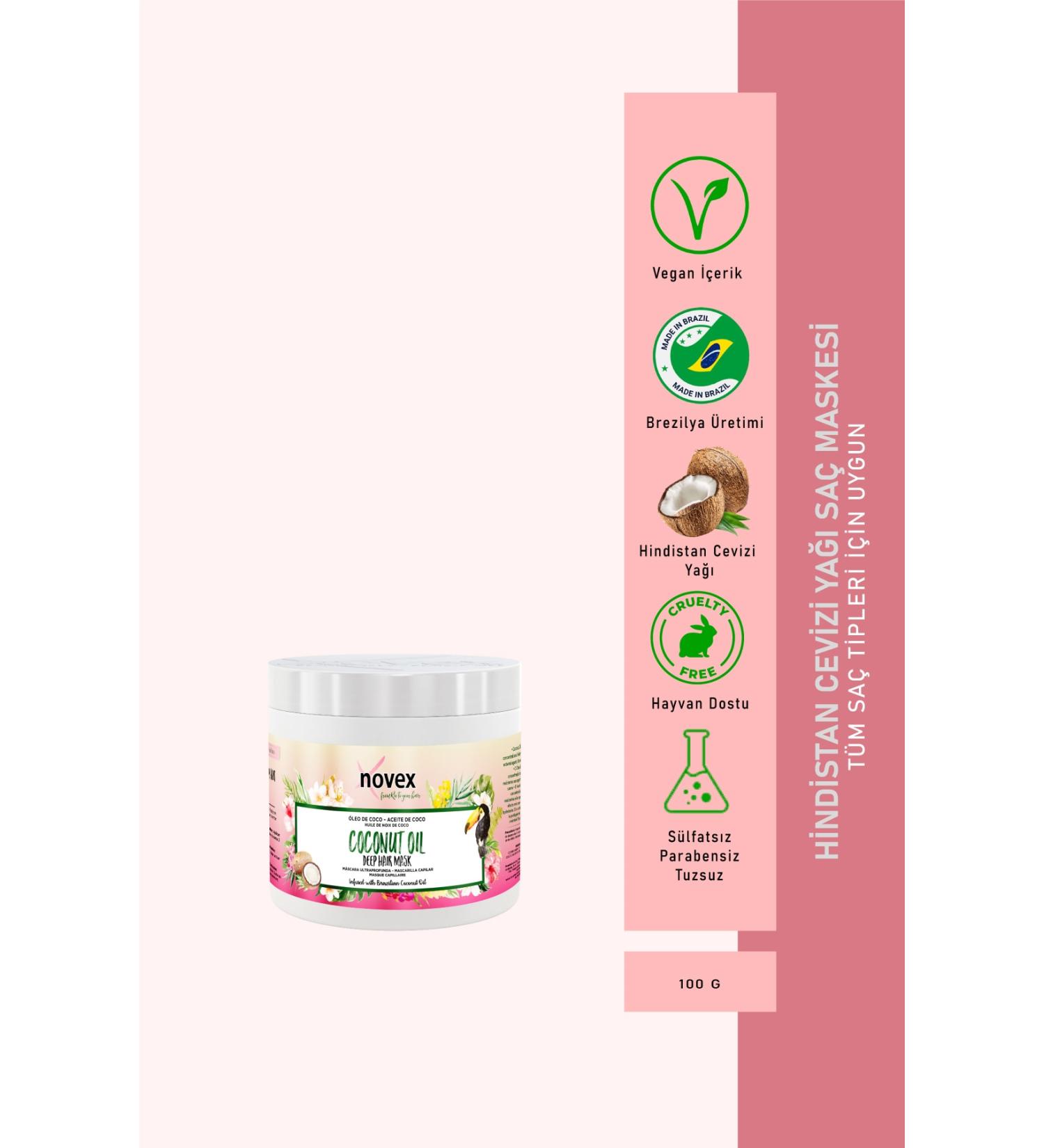 NOVEX Coconut Oil - Nourishing and Anti-Breakage Repairing Hair Mask 100g -