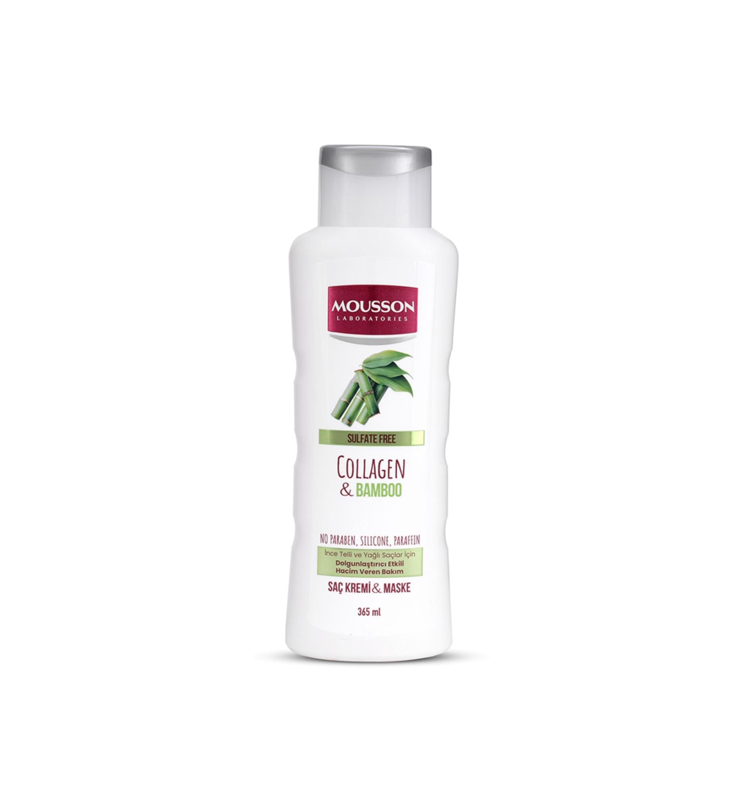 Mousson Collagen & Bamboo Thickening Volume Sulfate-Free Hair Care Cream and Mask 365 ml
