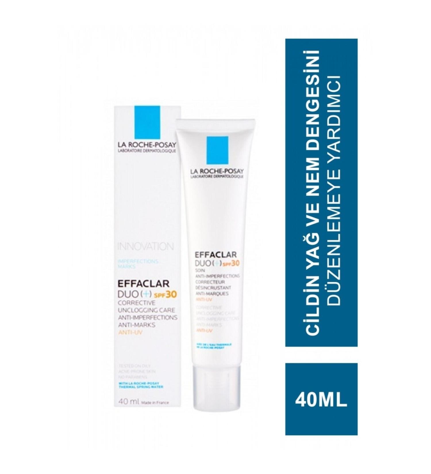 La Roche Posay Effaclar Duo + Face Care Cream with SPF 30 Protection for Oily and Irregular Skin 40 ml - Buy Online on GoSupps.com