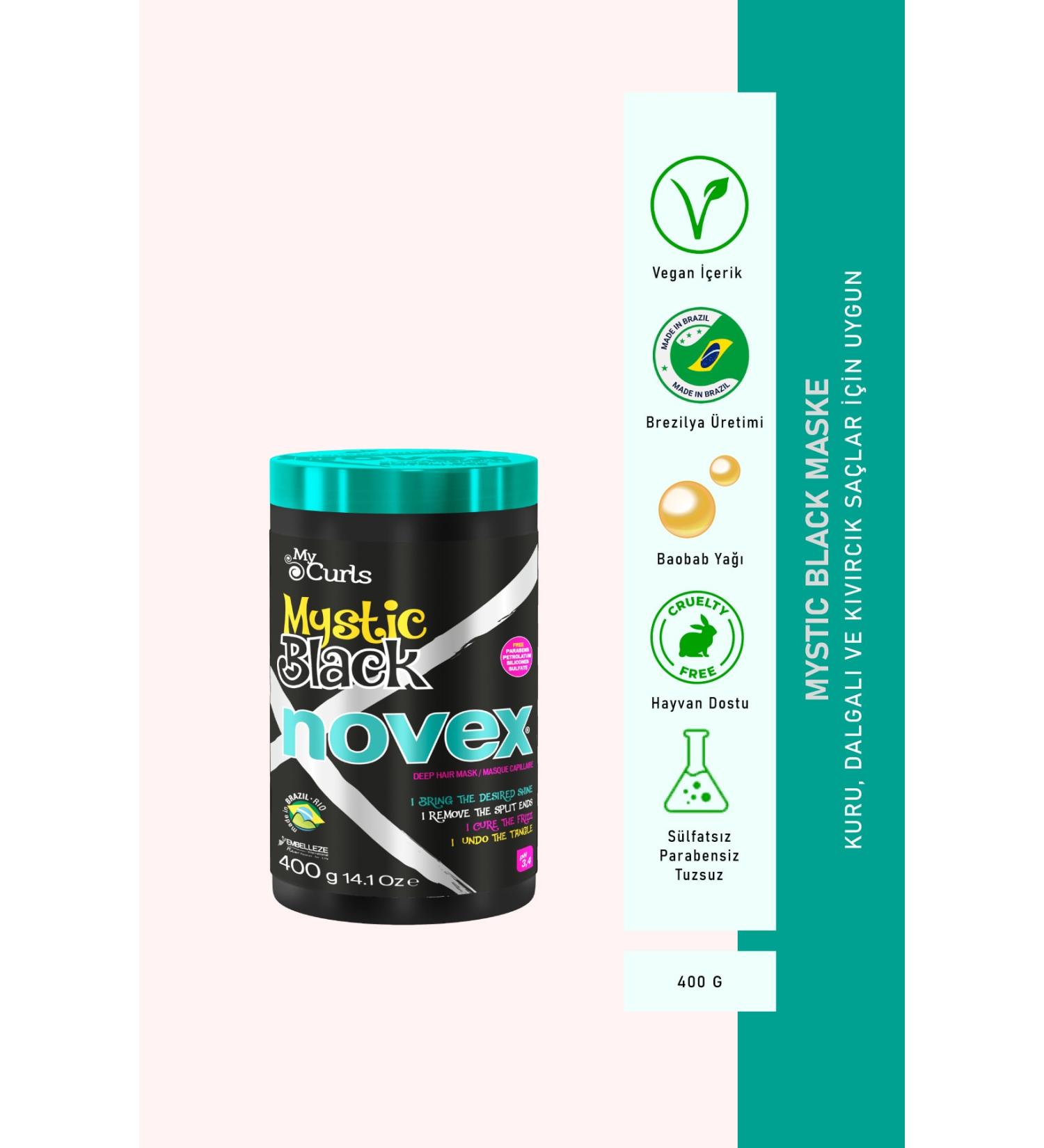 NOVEX Mystic Black - Hair End Repairing Hair Mask for Damaged Dry Hair 400g - Buy Online on GoSupps.com