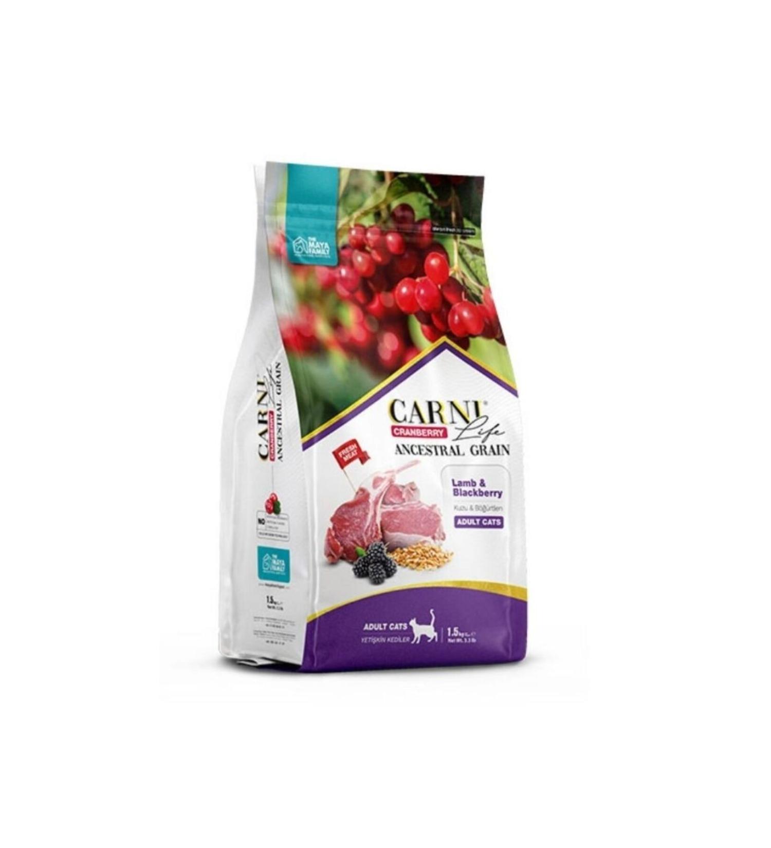 CARNI LIFE Carni Life Cranberry Lamb and Blackberry Adult Cat Food 1.5 Kg
