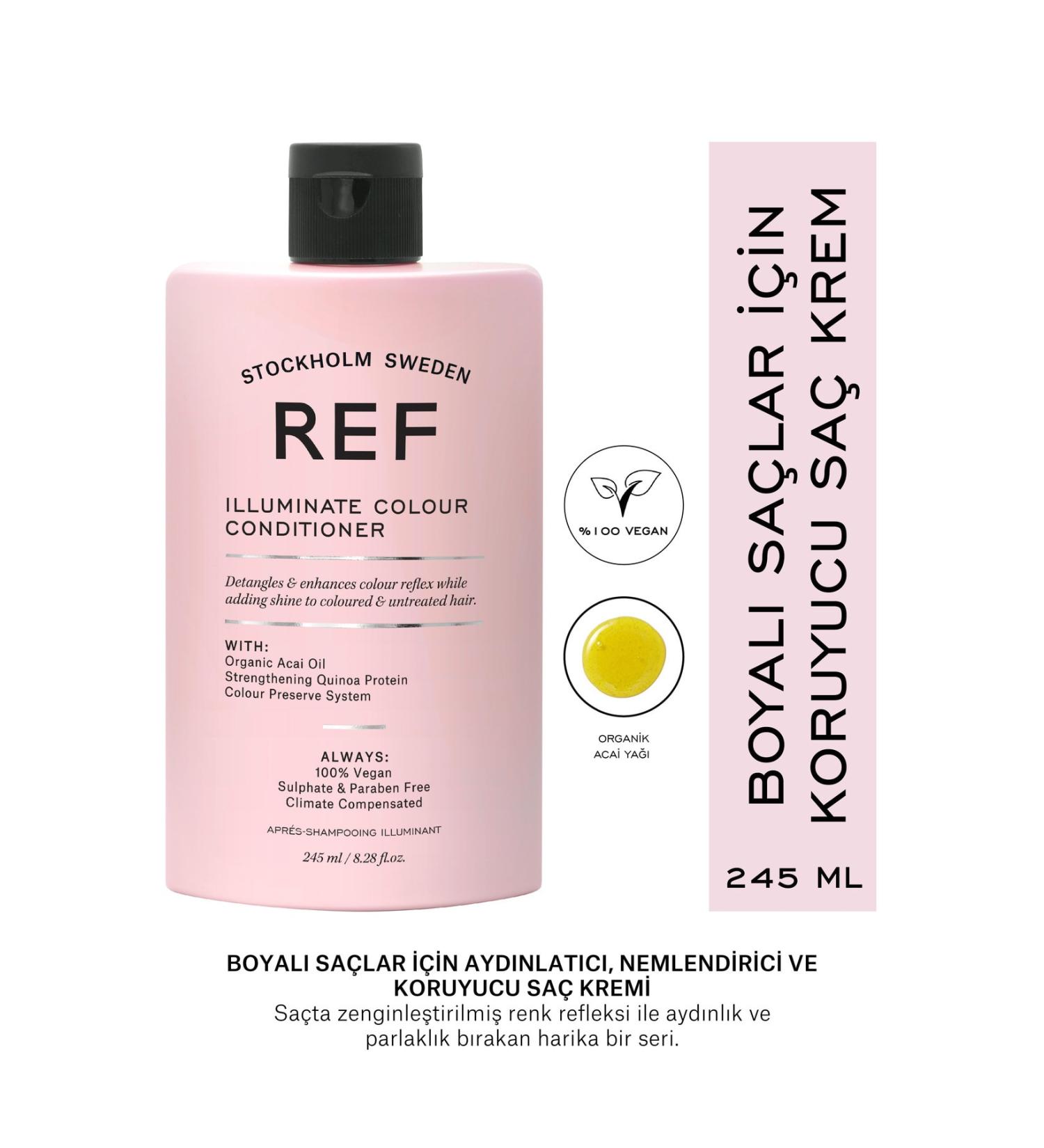 REF STOCKHOLM Illuminate Colour Conditioner 245 Ml Brightening Moisturising and Protective Care for Dyed Hair