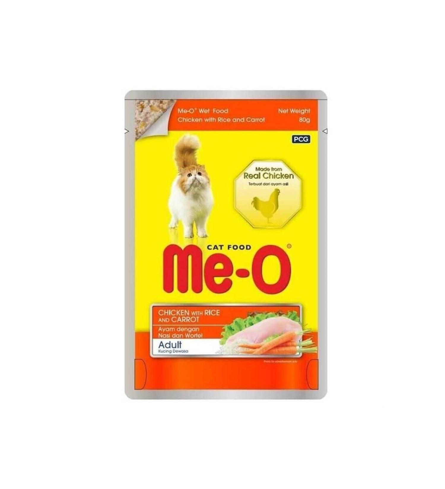 Meo Adult Jelly Chicken and Carrot Adult Canned Cat Food 80 Gr