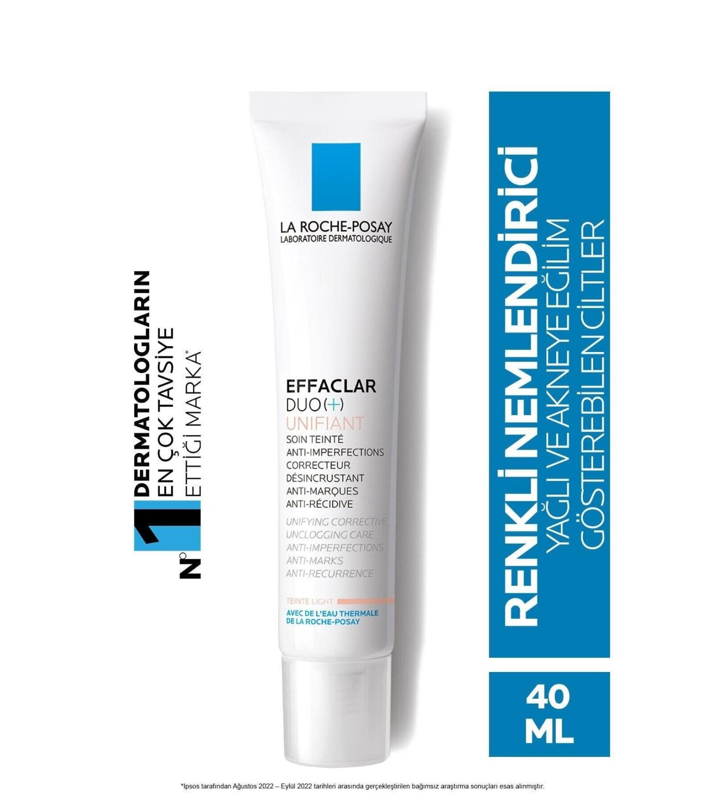 La Roche Posay Effaclar Duo Unifiant Light Cream 40ml for Acne Prone Skin to Reduce Blemishes