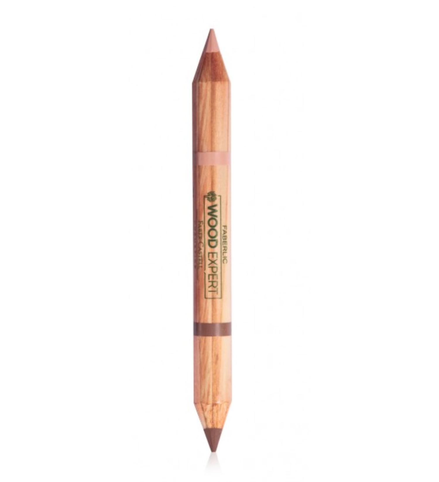 Faberlic Expert series / Face Pencil Duo DUO Face Pencil 6559 / Shade "Vanilla Pink / Neutral Brown"