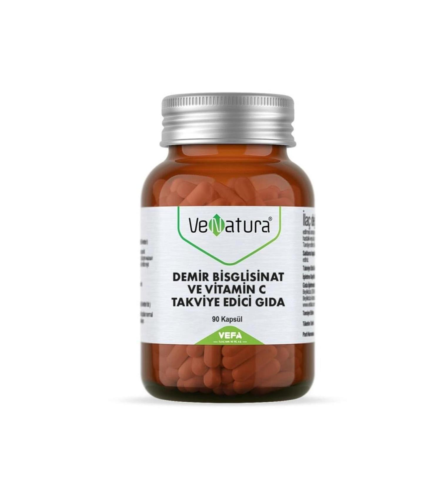 Venatura Iron Bisglycinate and Vitamin C 90 Capsules