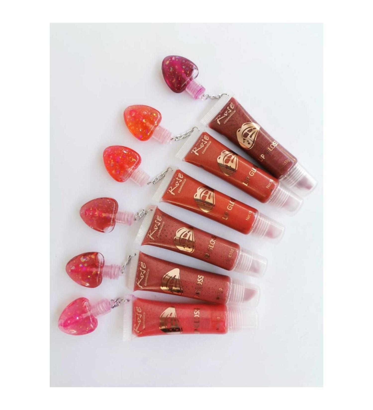 Roesia Rose Cosmetics Rose 6 Colorful Glitter Lip Gloss - Heart Lip Gloss