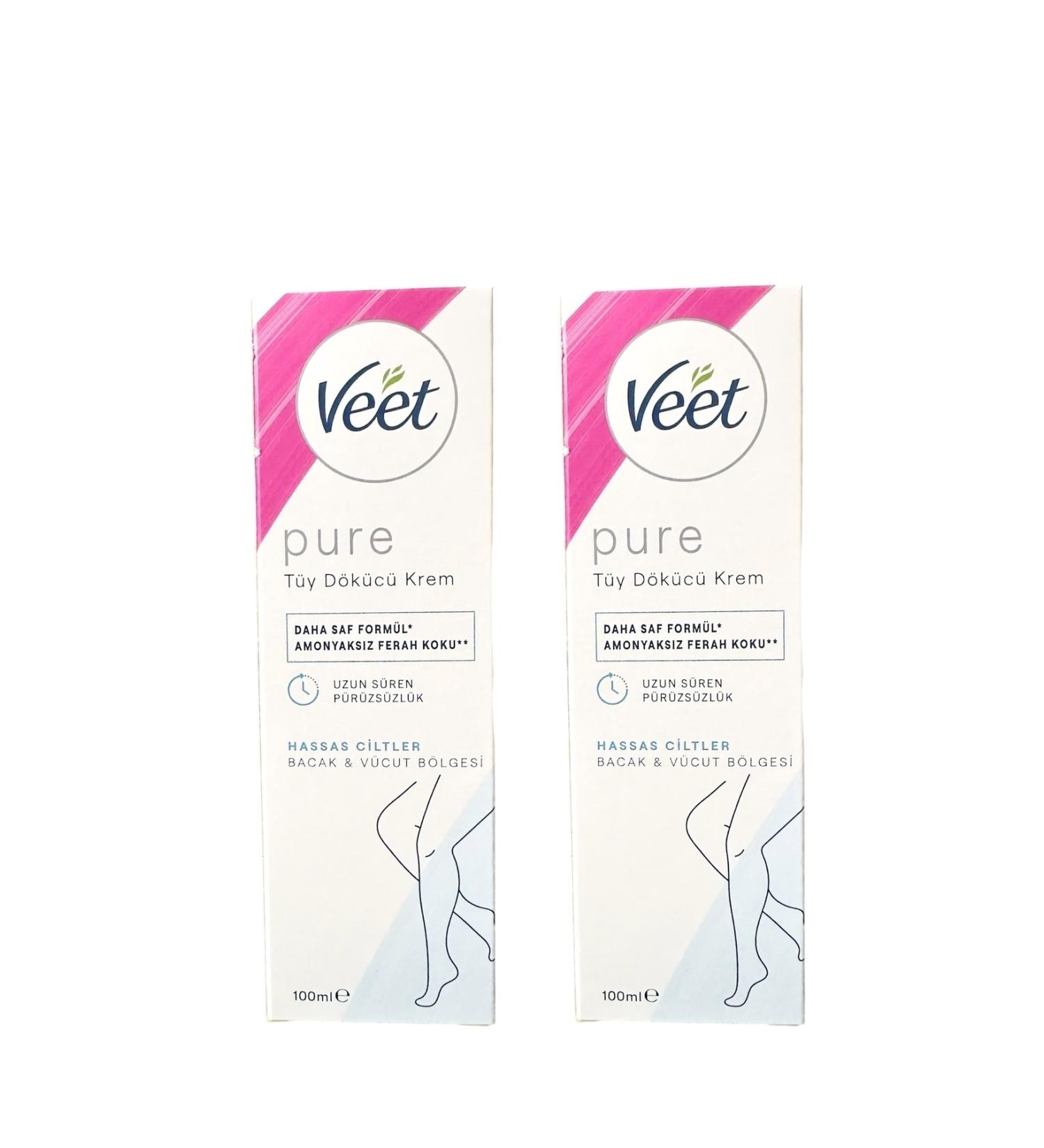 Veet Hair Removal Cream Pure Sensitive Skin 100 Ml x2 Pieces