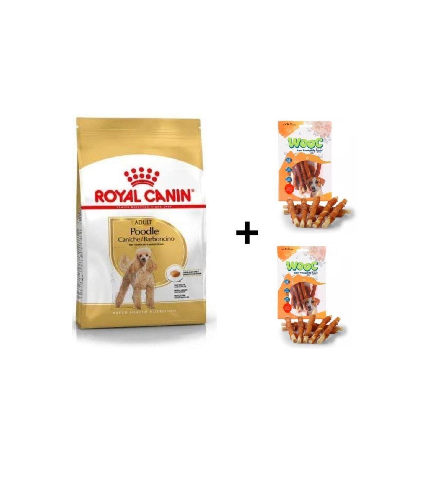 Royal Canin Poodle Adult Dog Food 3 Kg + 2 Wooc Rewards 80 Gr