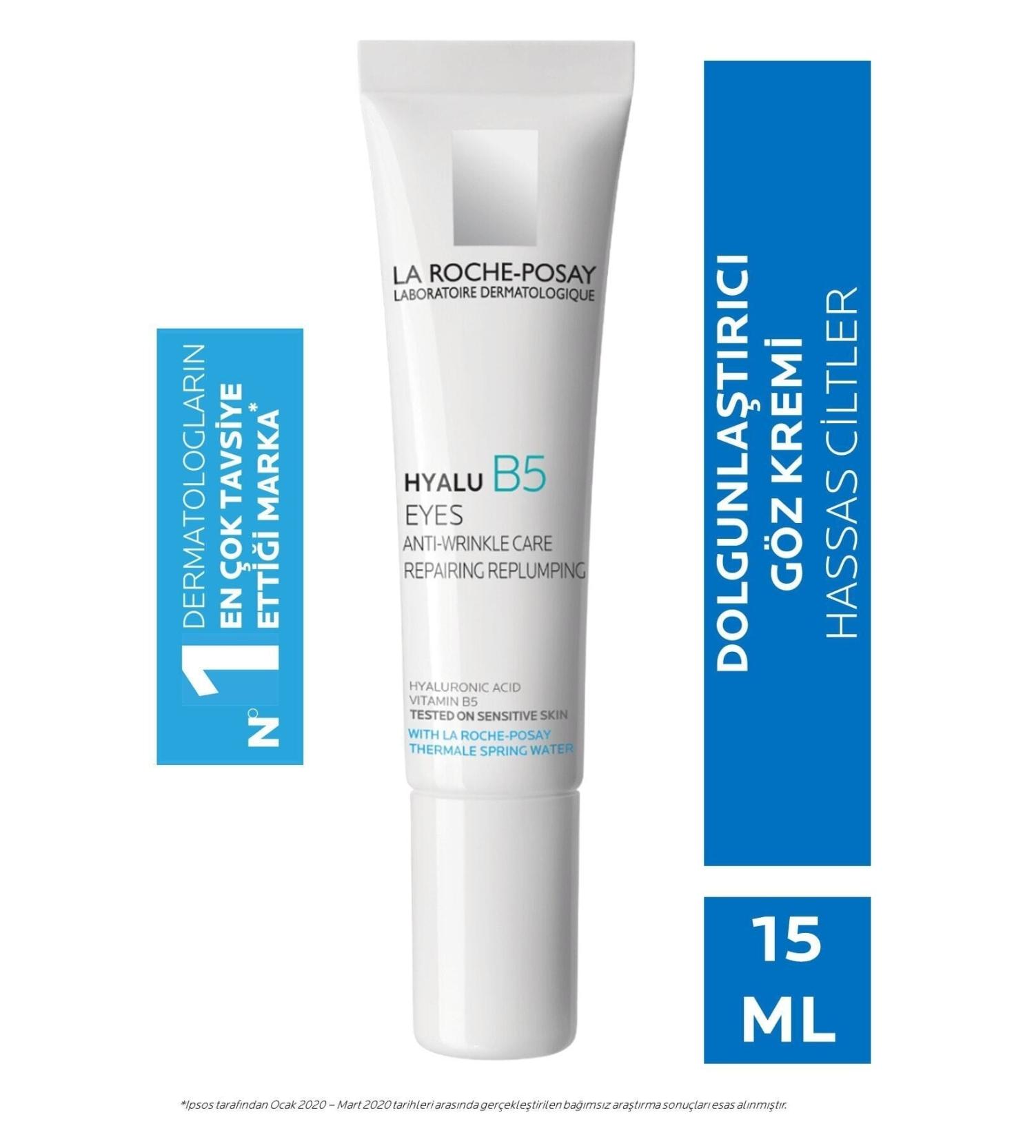 La Roche Posay Anti-Wrinkle Hyaluronic Acid and Vitamin B5 & Hyalu B5 Yeux Plumping Eye Cream 15ml  - Buy Online on GoSupps.com