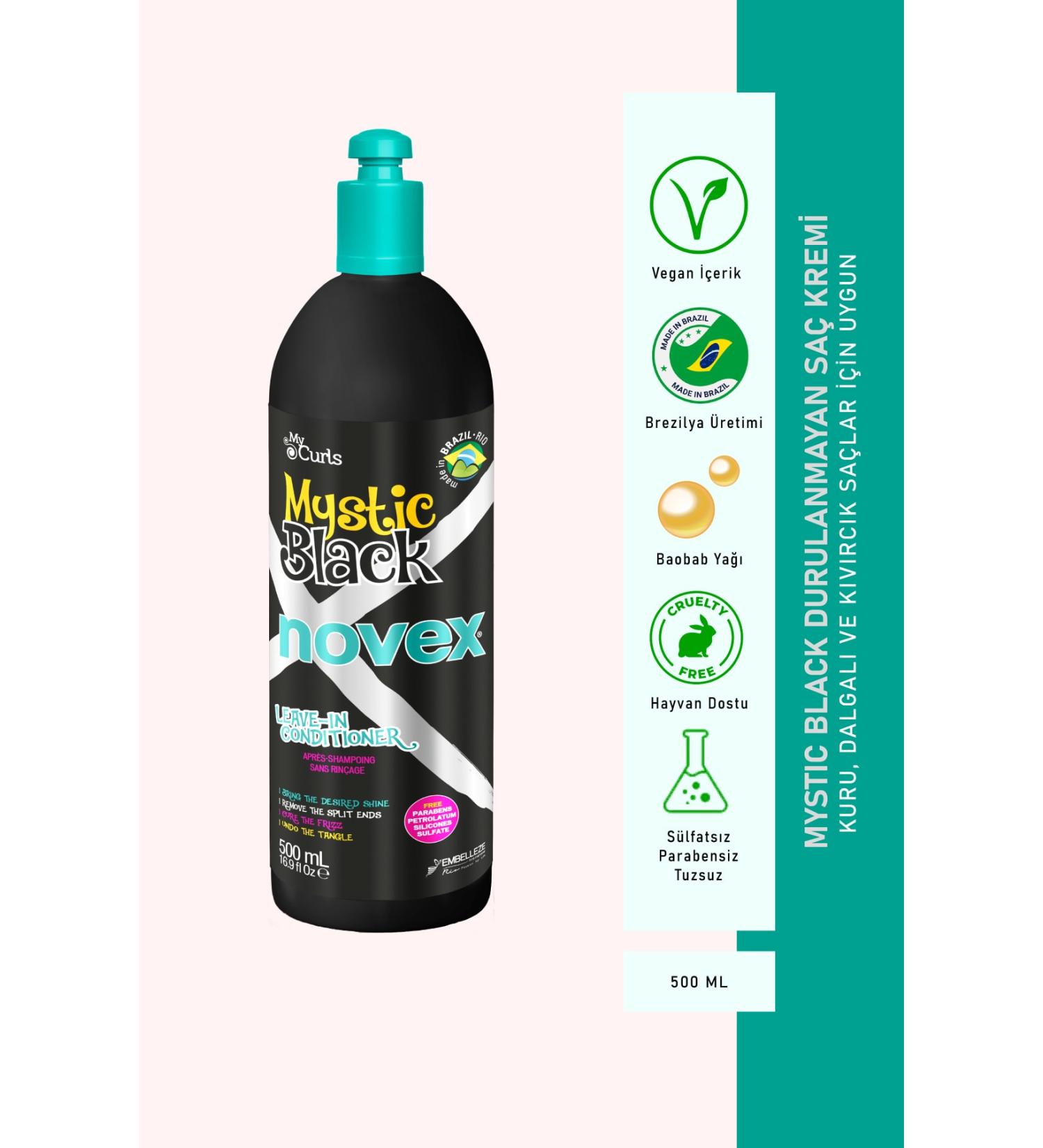NOVEX Mystic Black - Hair End Repairing Leave-In Conditioner for Damaged Dry Curly Hair 500ml - Buy Online on GoSupps.com