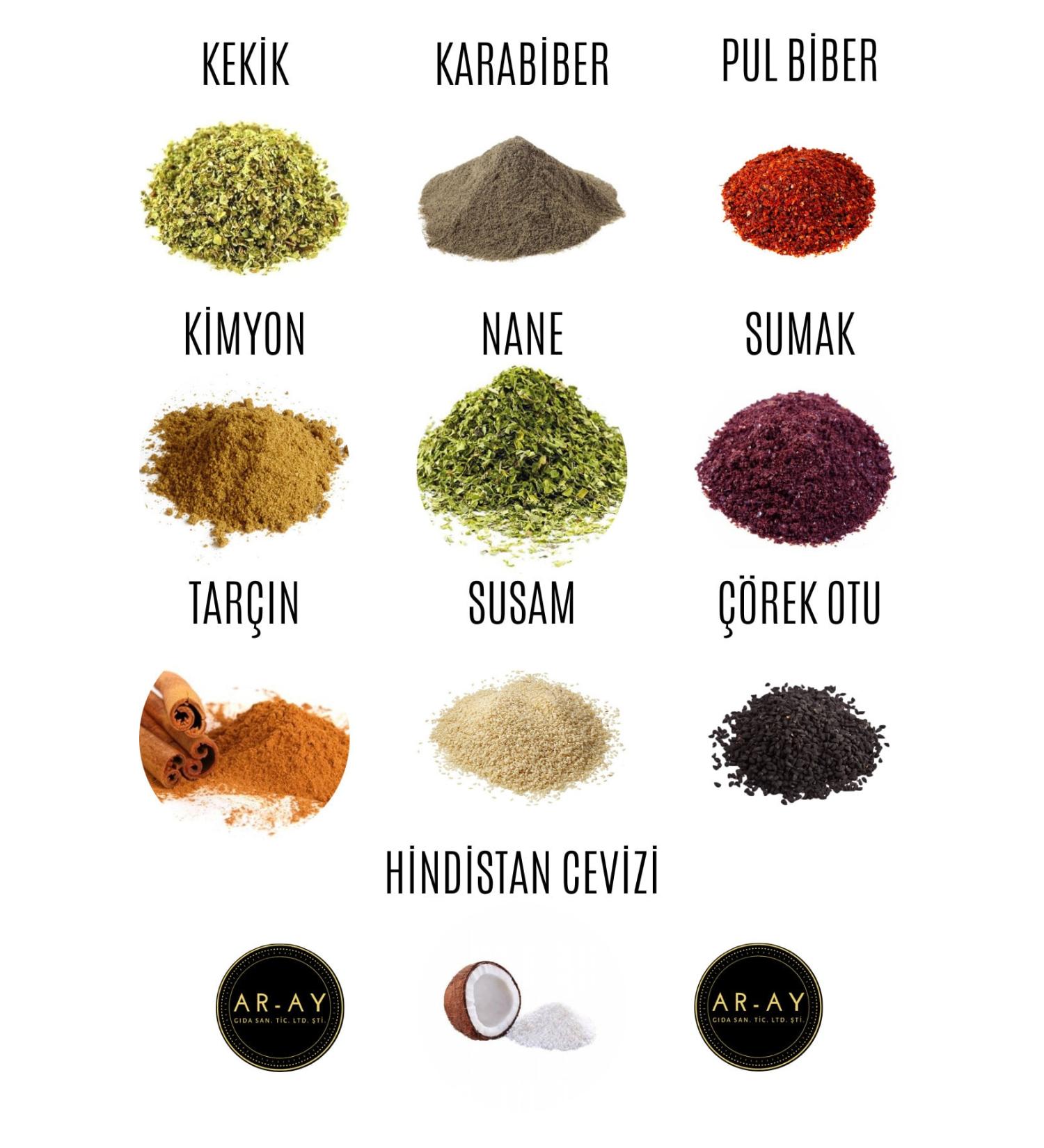 AR-AY Coffee & Spice Giant Spice Set Super Economical - 10 Pieces 100 Gram Spices