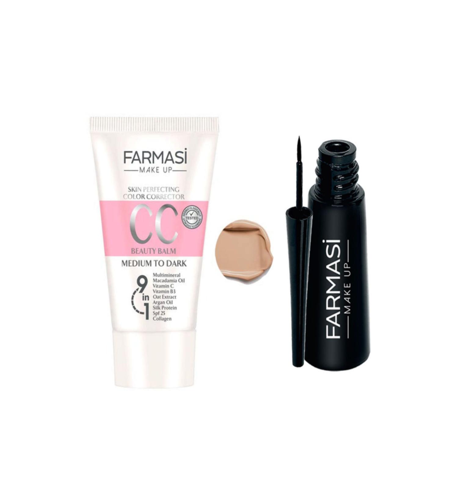 Farmasi cc Cream 04 Medium To Dark 50 ml + Deeplook Thick Tip Dipliner - Buy Online on GoSupps.com