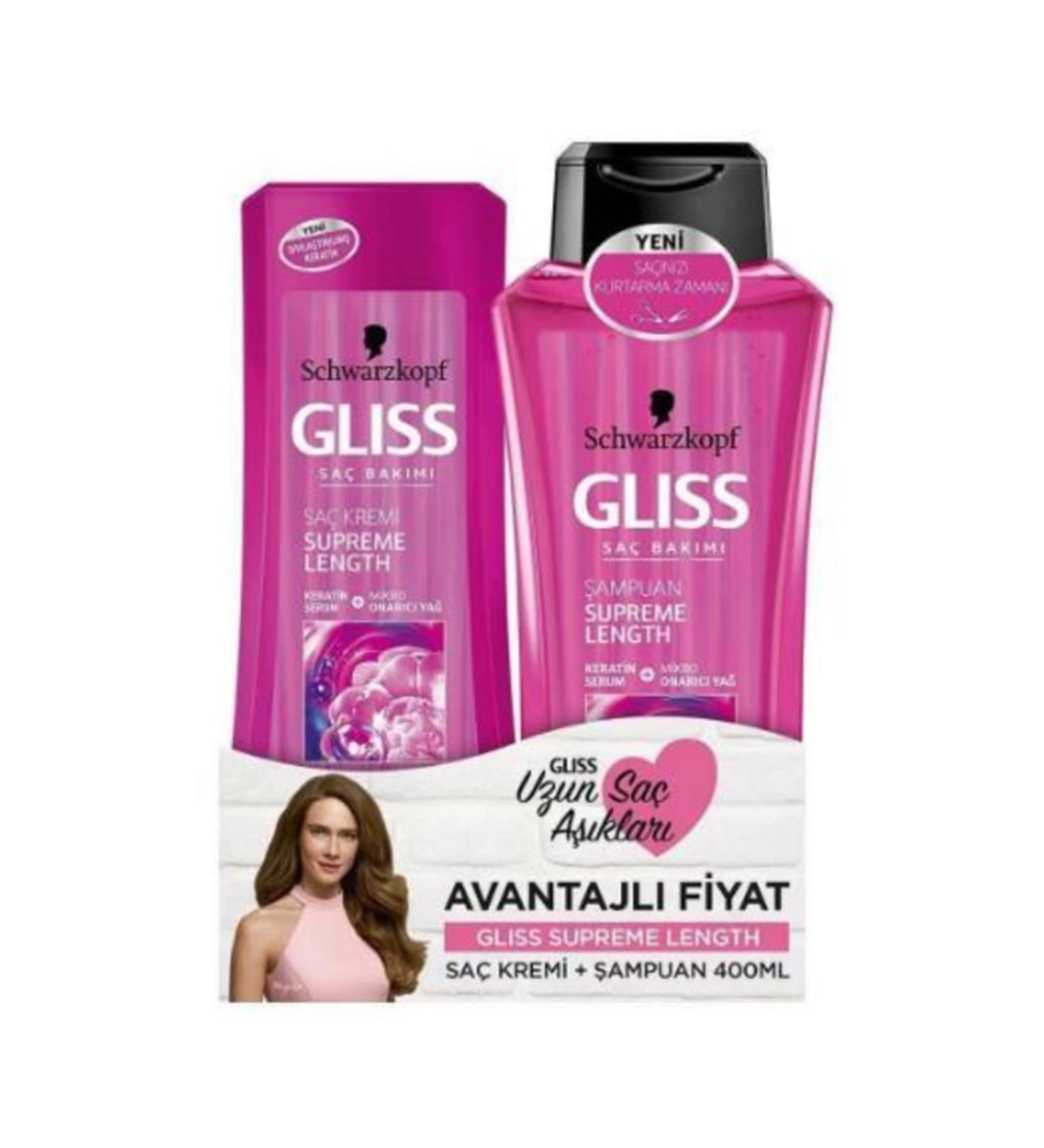 Gliss Supreme Length Shampoo 400 ml + Supreme Length Conditioner 400 ml