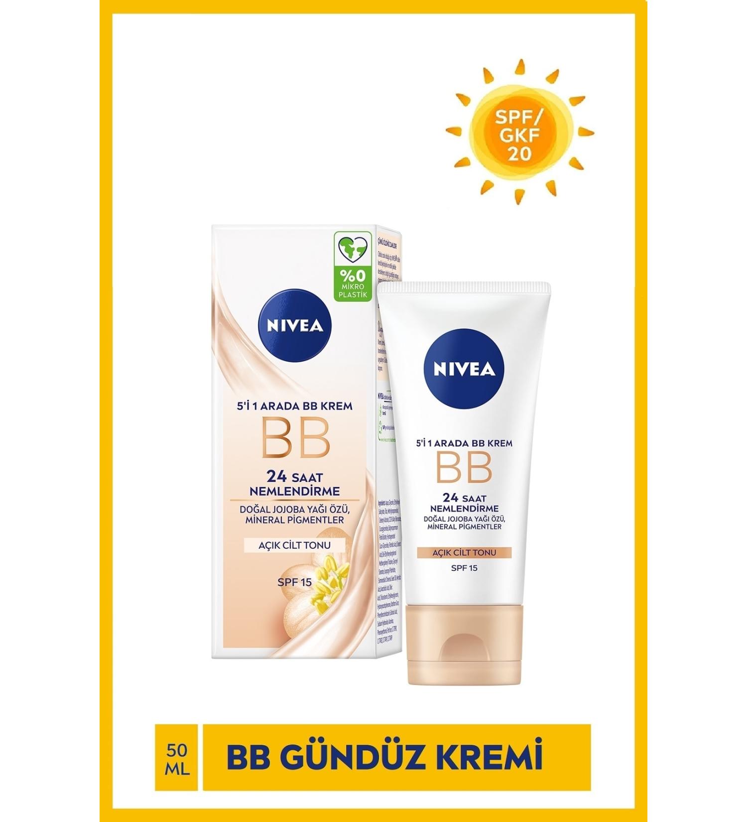 NIVEA Essentials BB Cream 24 Hour Moisture + Radiance Light Tone Day Face Care Cream 50 ml - Buy Online on GoSupps.com