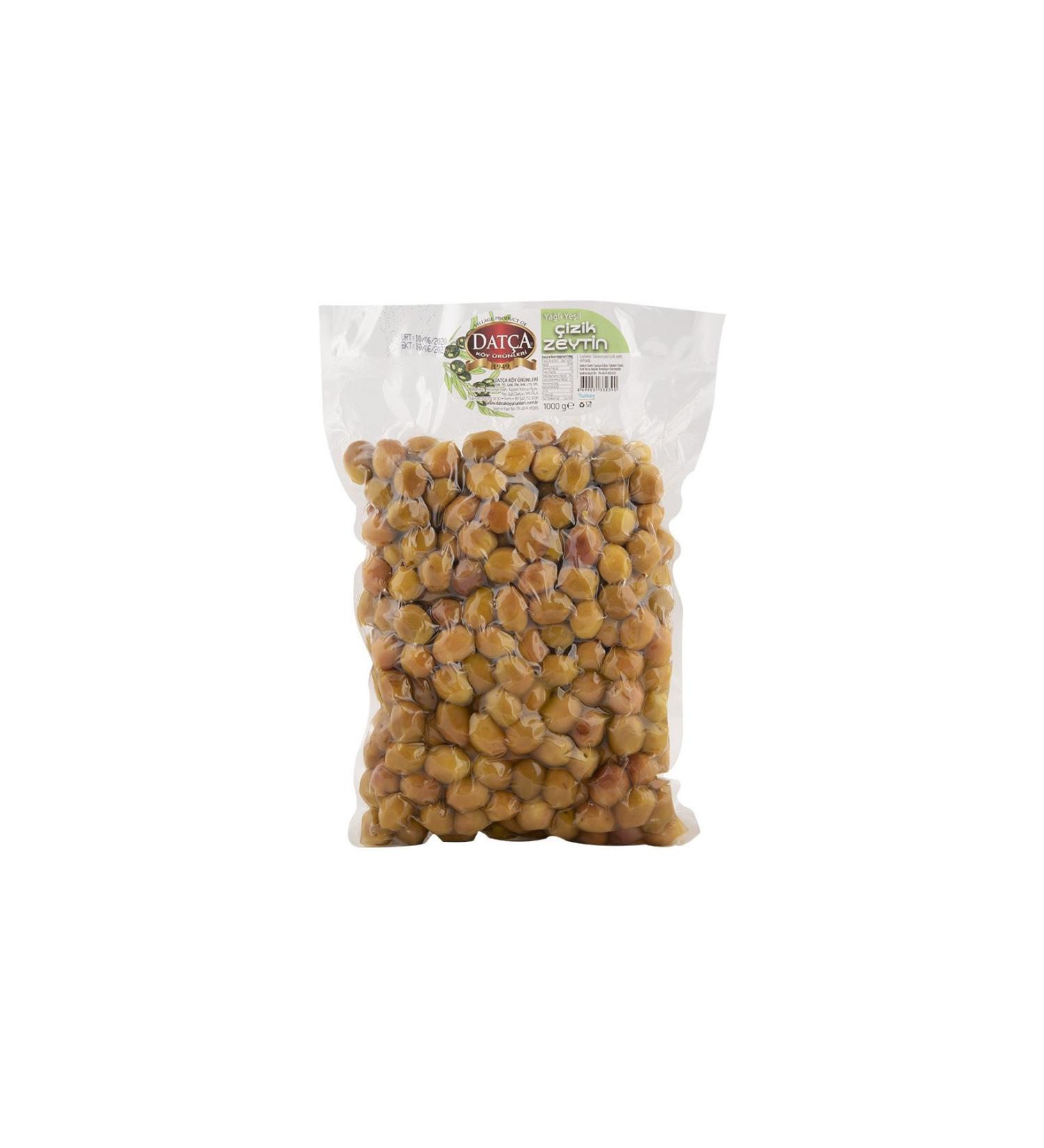 Datca Village Products 1949 Oily Green Scratched Olives 1000gr