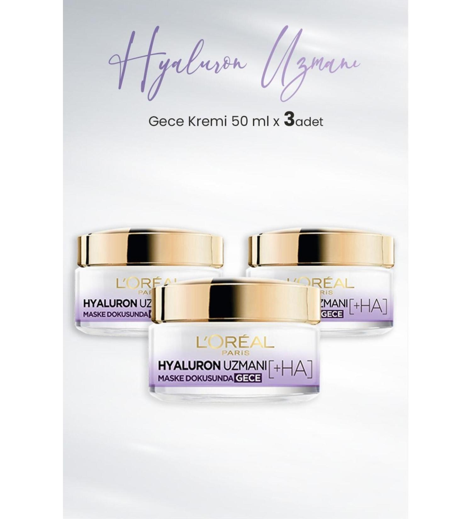 L'Oreal Paris Loreal Paris Hyaluron Expert Moisturizing Cream Night 50 ml x 3 Pcs