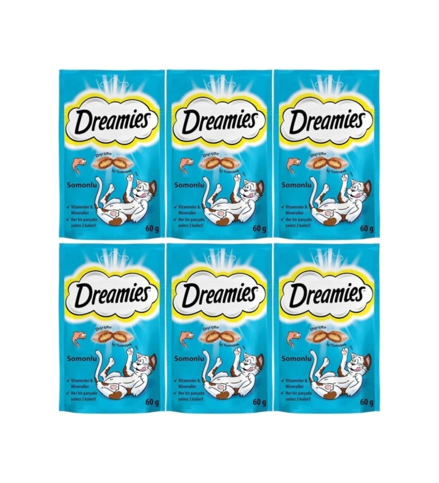 Dreamies Salmon Cat Reward Food 60 Gr 6 Pieces - Buy Online on GoSupps.com