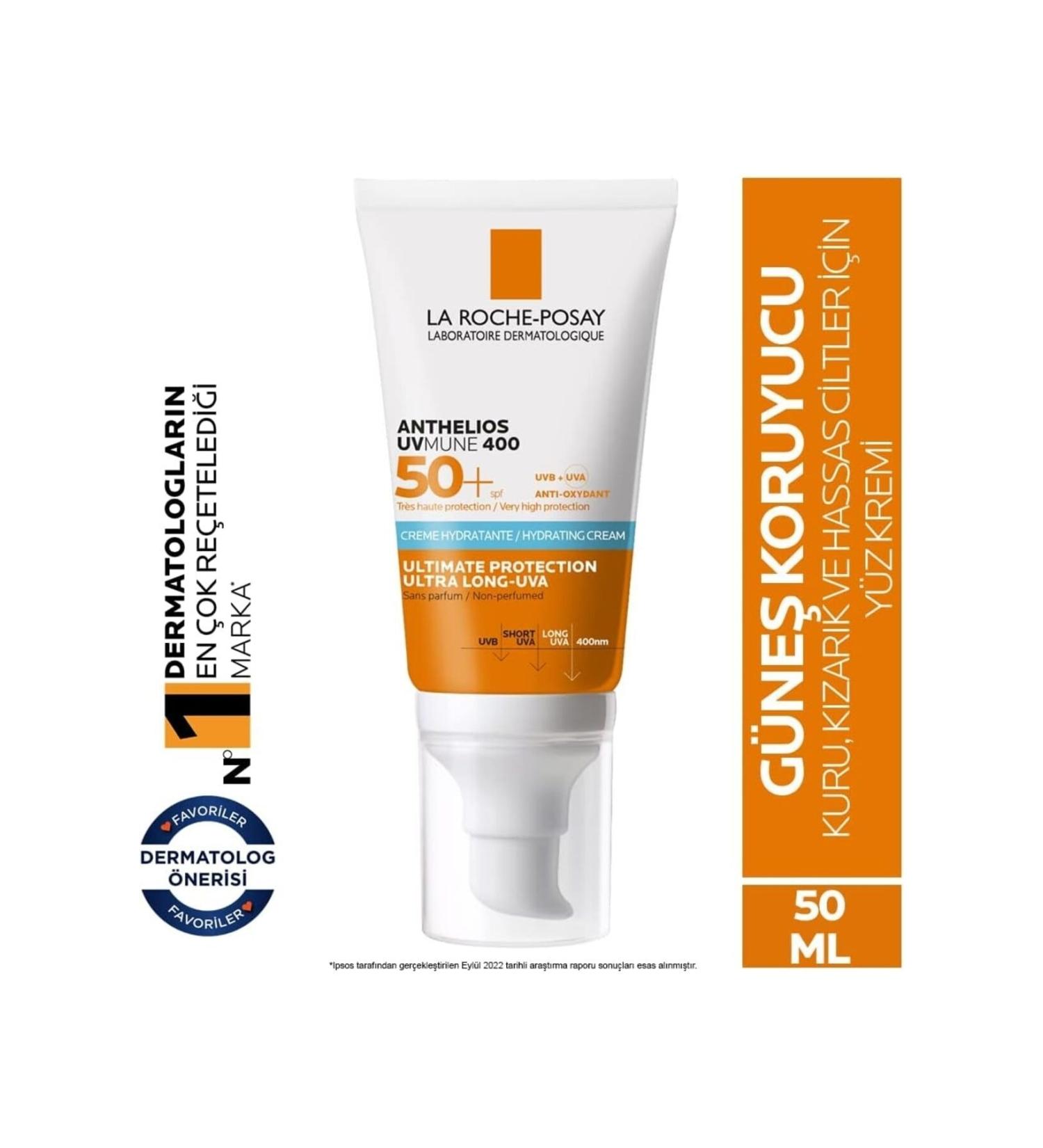 La Roche Posay Anthelios UVMune SPF50+ Waterproof Sweat Resistant Non-Scratching Moisturizing Sun Cream 50ml - Buy Online on GoSupps.com