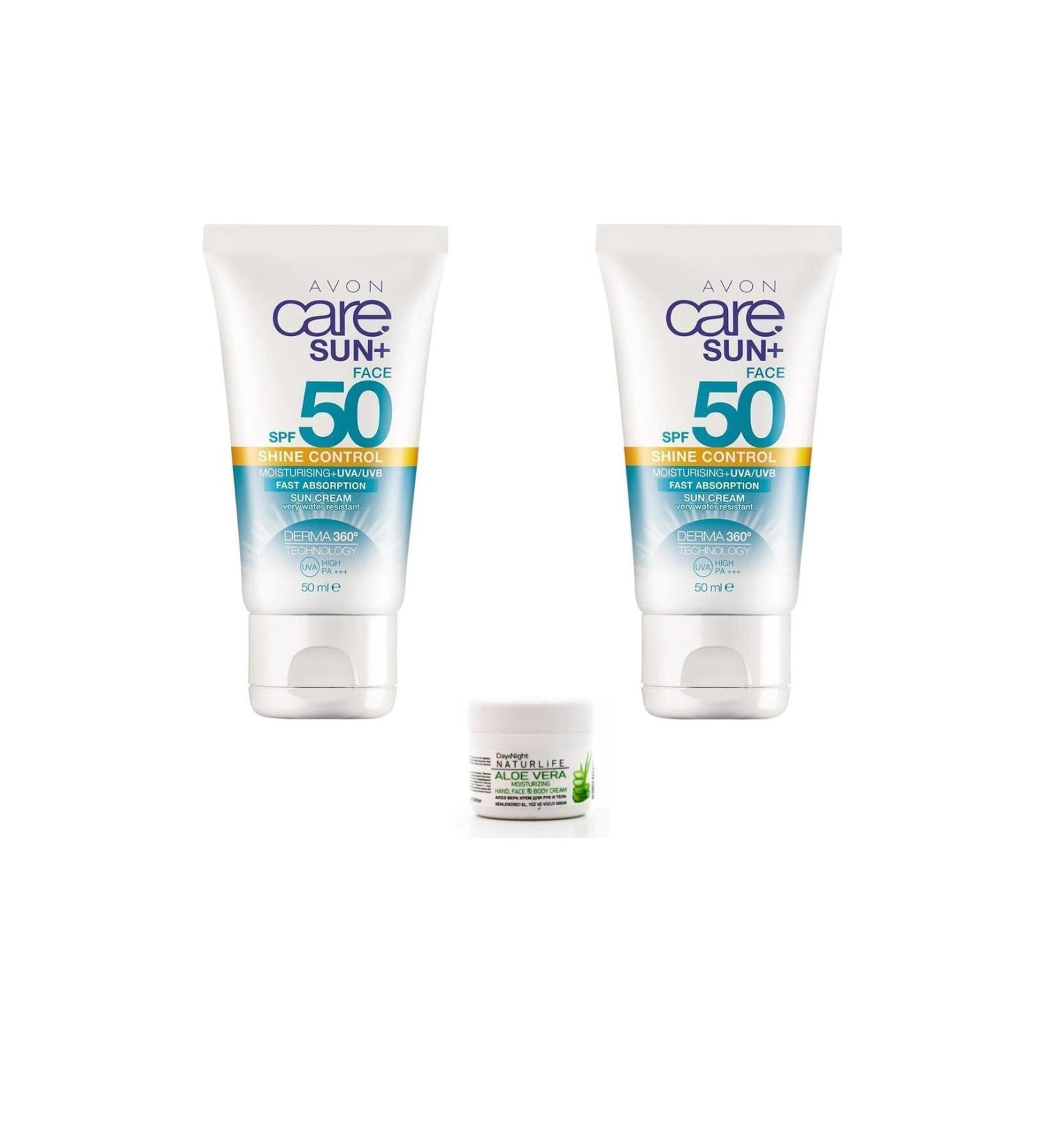 Avon Sun Spf 50 Oil-Free Sun Face Cream 50 ml 2 X Pieces Hand and Face Cream Gift