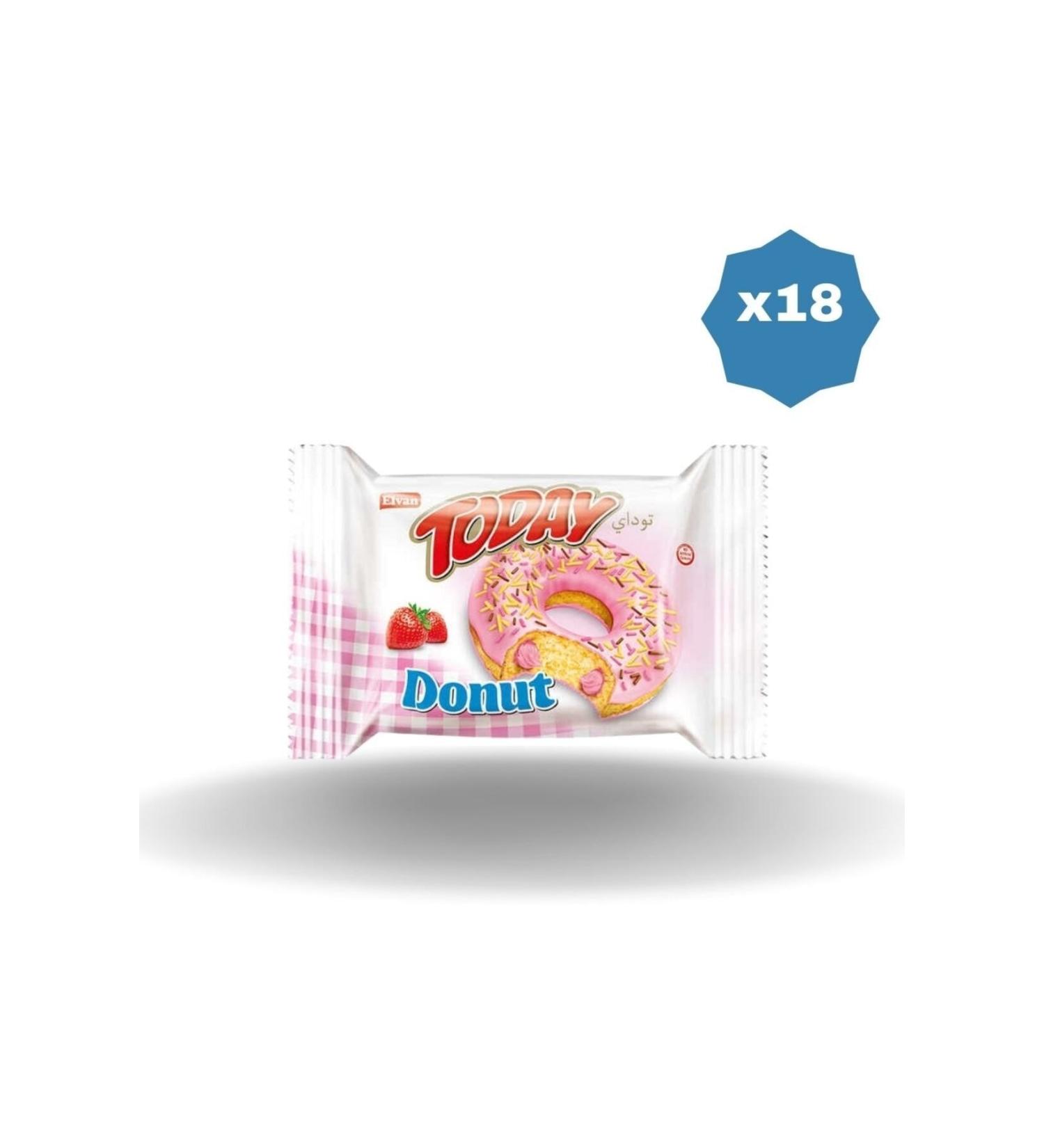 Elvan TODAY DONUT CAKE STRAWBERRY 35 GR X 18 PIECES
