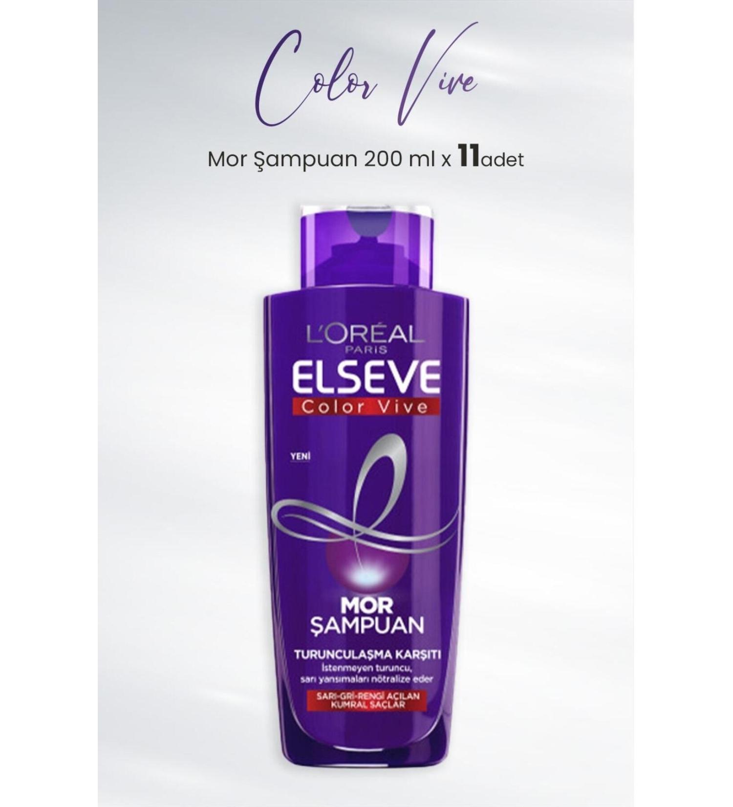 Elseve Color Vive Purple Shampoo Anti-Orange 200 ml x 11 Pieces