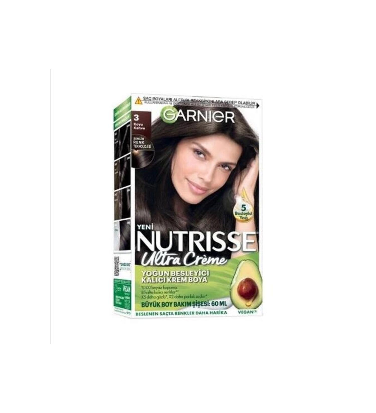 Garnier Nutrisse Ultra Creme Hair Dye 3 Dark Brown