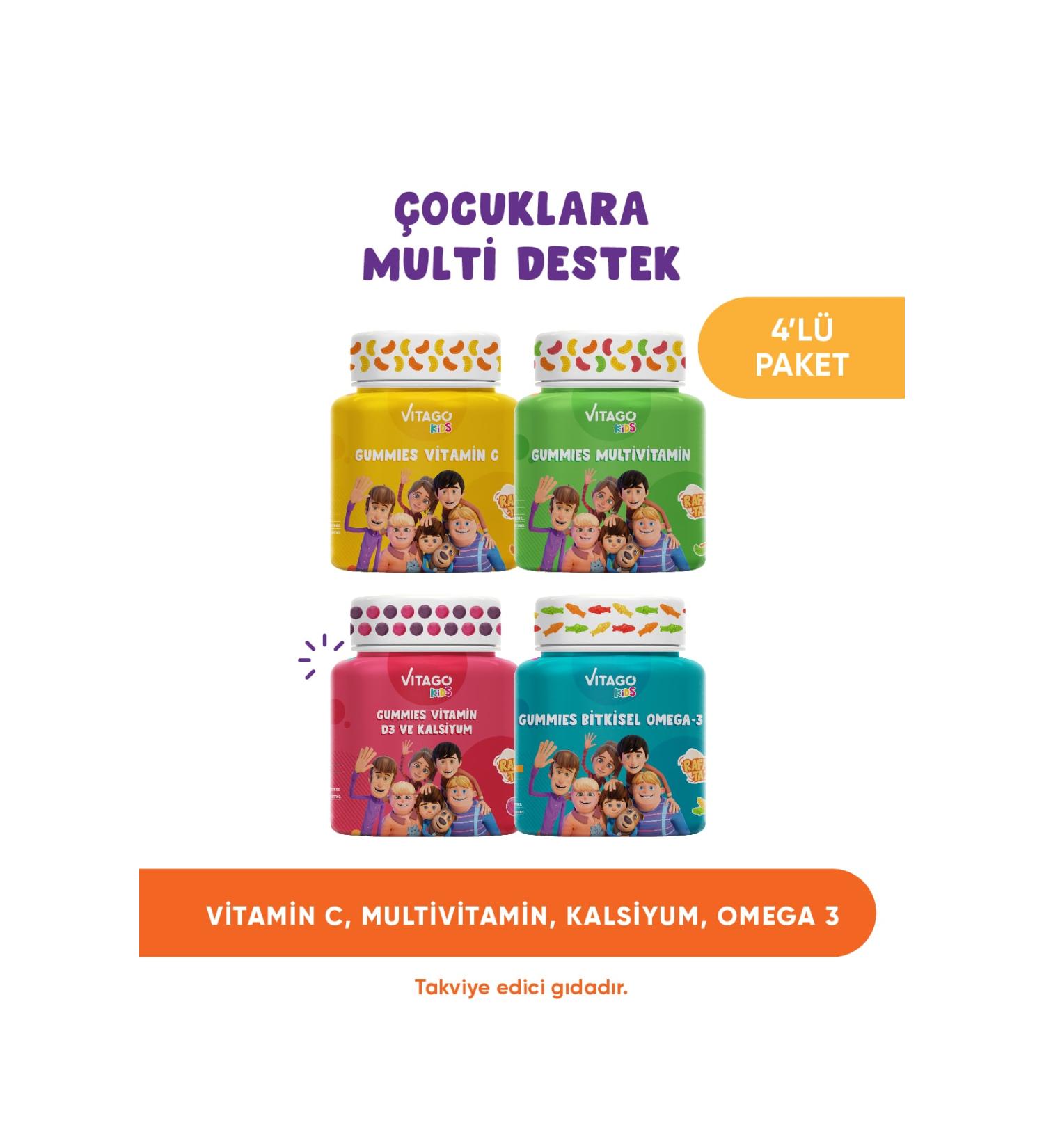 Vitago 4 Pack Kids Gummies Vitamin Set - Buy Online on GoSupps.com