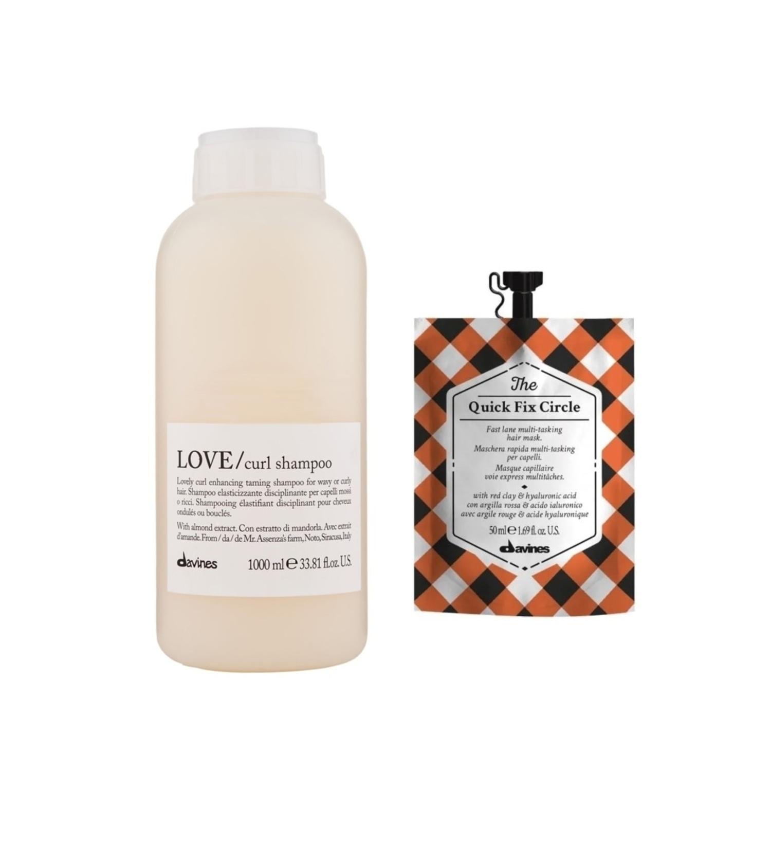 Davines Alfaluna Davines Love Curl Shampoo 1000ml 75525 + The Quick Fix Circle Mask 50ml 77006