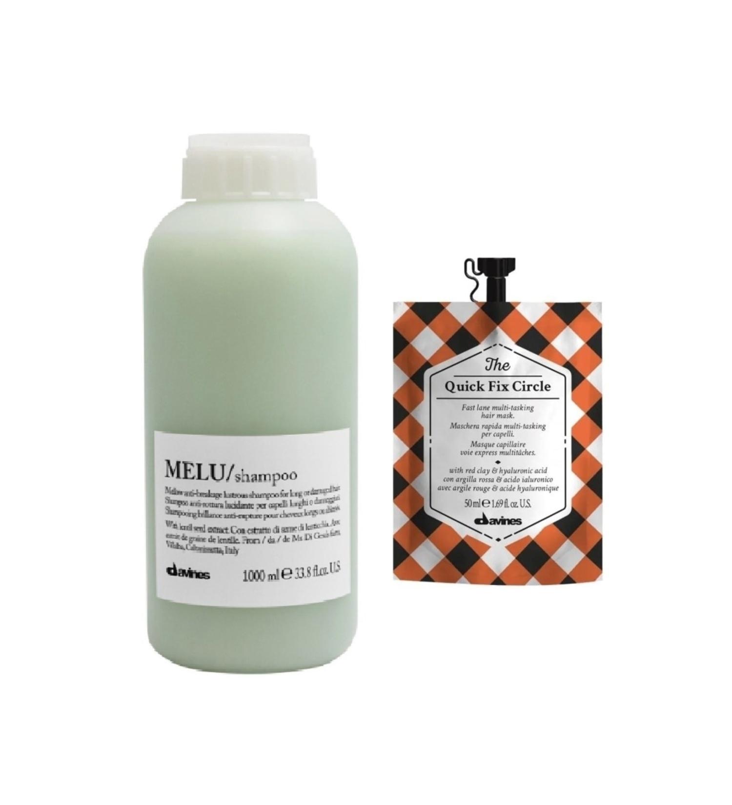 Davines Alfaluna Melu Shampoo 1000ml 75098 The Quick Fix Circle Mask 50ml 77006