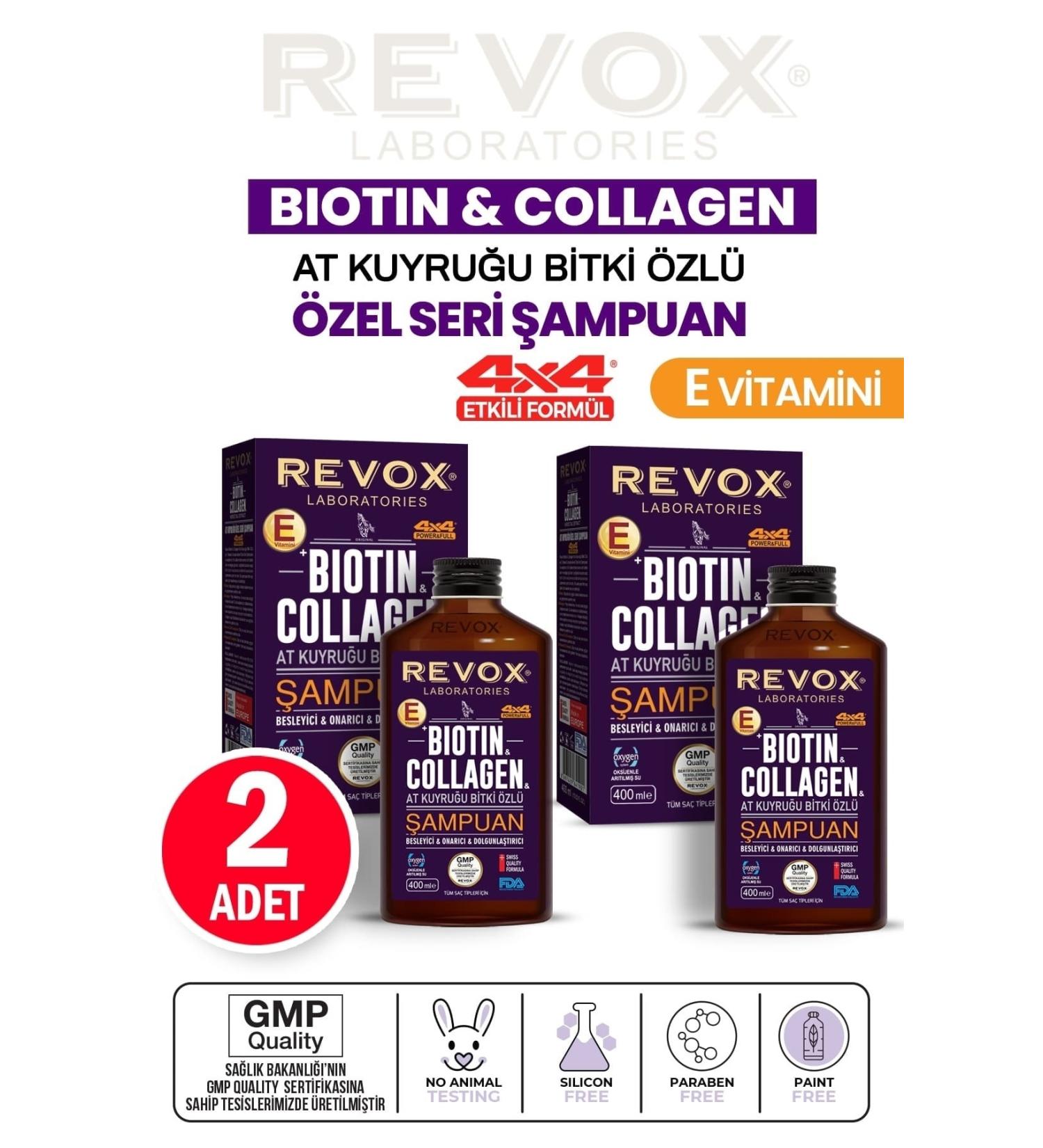 Revox Biotin Collagen Horsetail Plant Extract Anti-Hair Loss Fast Growth Plumping Shampoo 2 Pieces - Buy Online on GoSupps.com