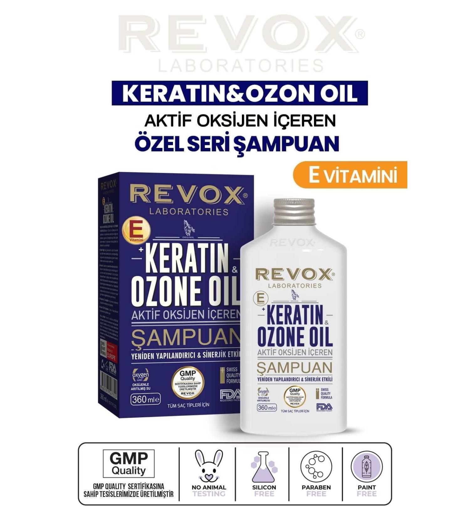 Revox Keratin & Ozone Oil Active Oxygen Vitamin E Restructuring Shampoo - Buy Online on GoSupps.com