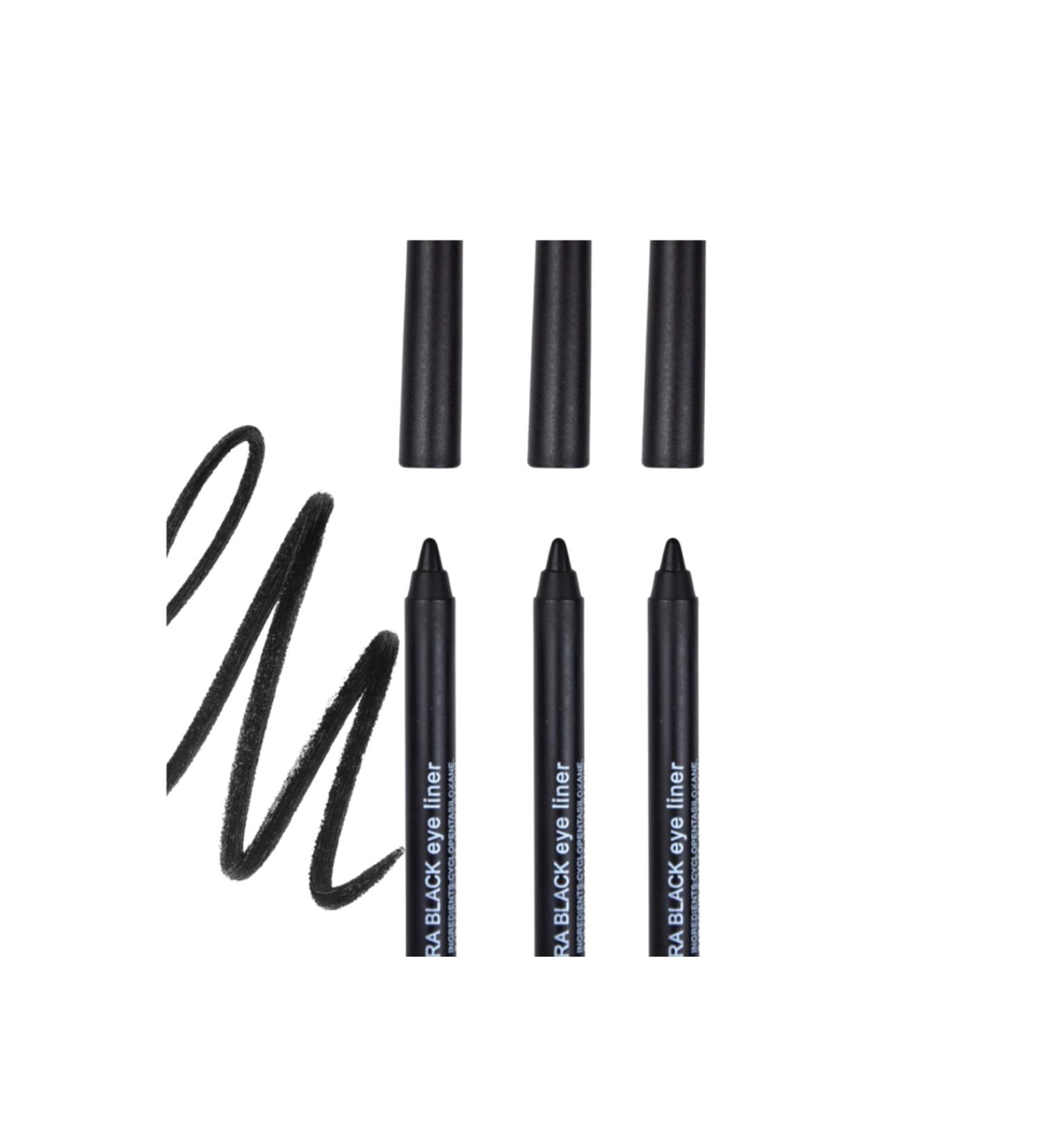 Lesvip's 3 pieces Ultra Black Oily Soft Version Black Eye Pencil