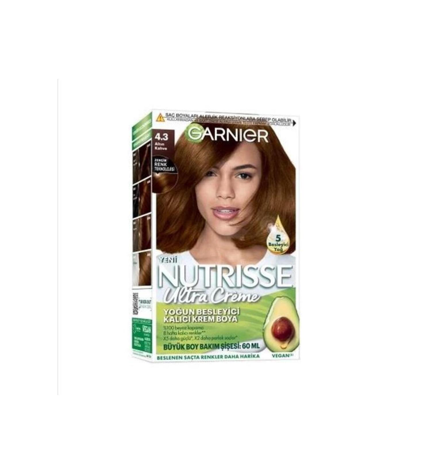 Garnier Nutrisse Ultra Creme Hair Dye 4.3 Golden Brown