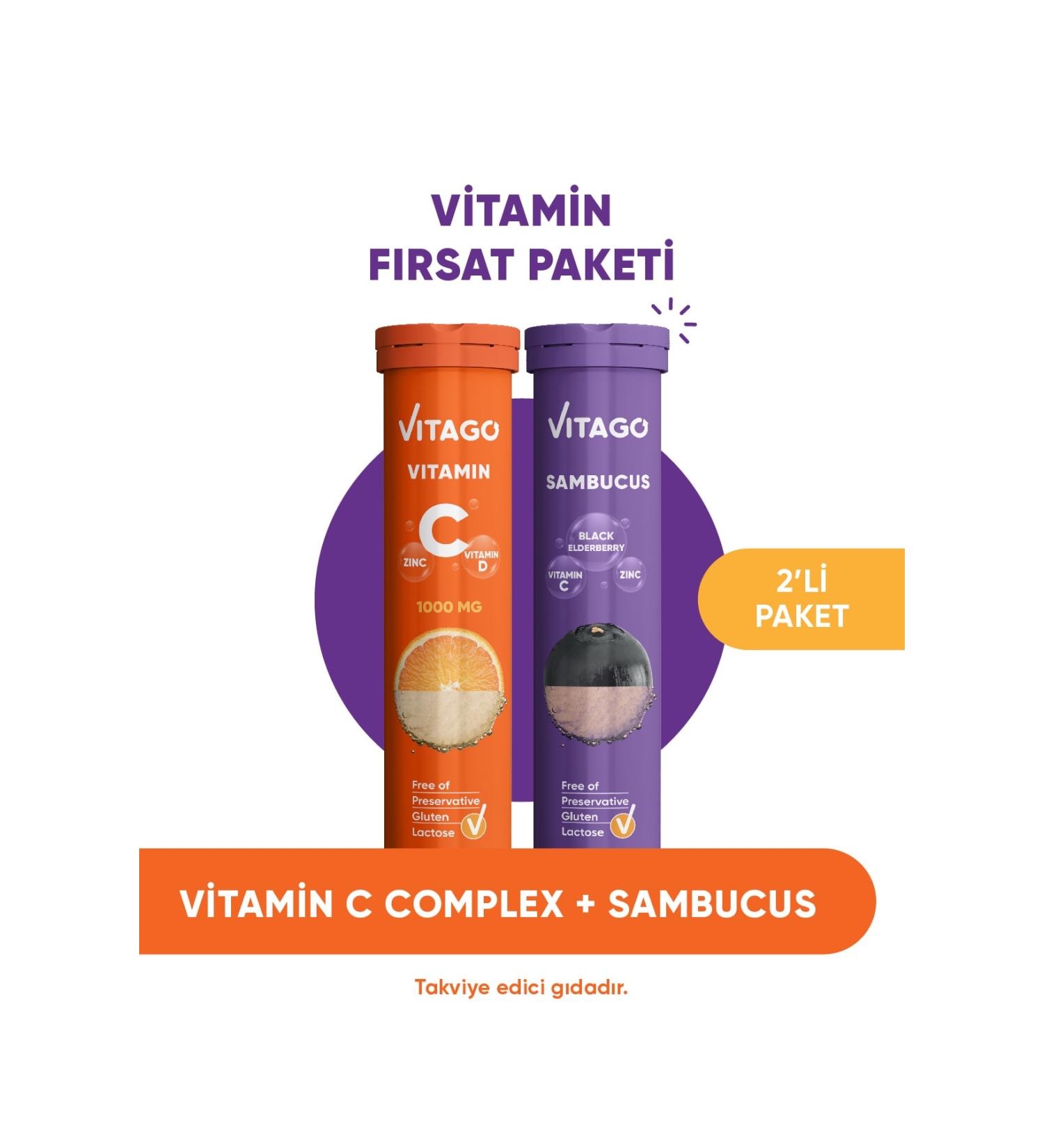 Vitago 2-pack- Vitamin C+sambucus 20-pack Effervescent Tablets - Buy Online on GoSupps.com