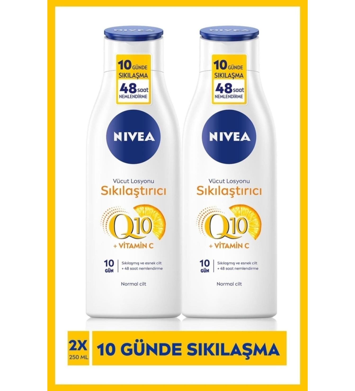 NIVEA Firming Body Lotion 250 ml X2 Q10 Vitamin C 48 Hour Moisturizing Firming in 10 Days - Buy Online on GoSupps.com