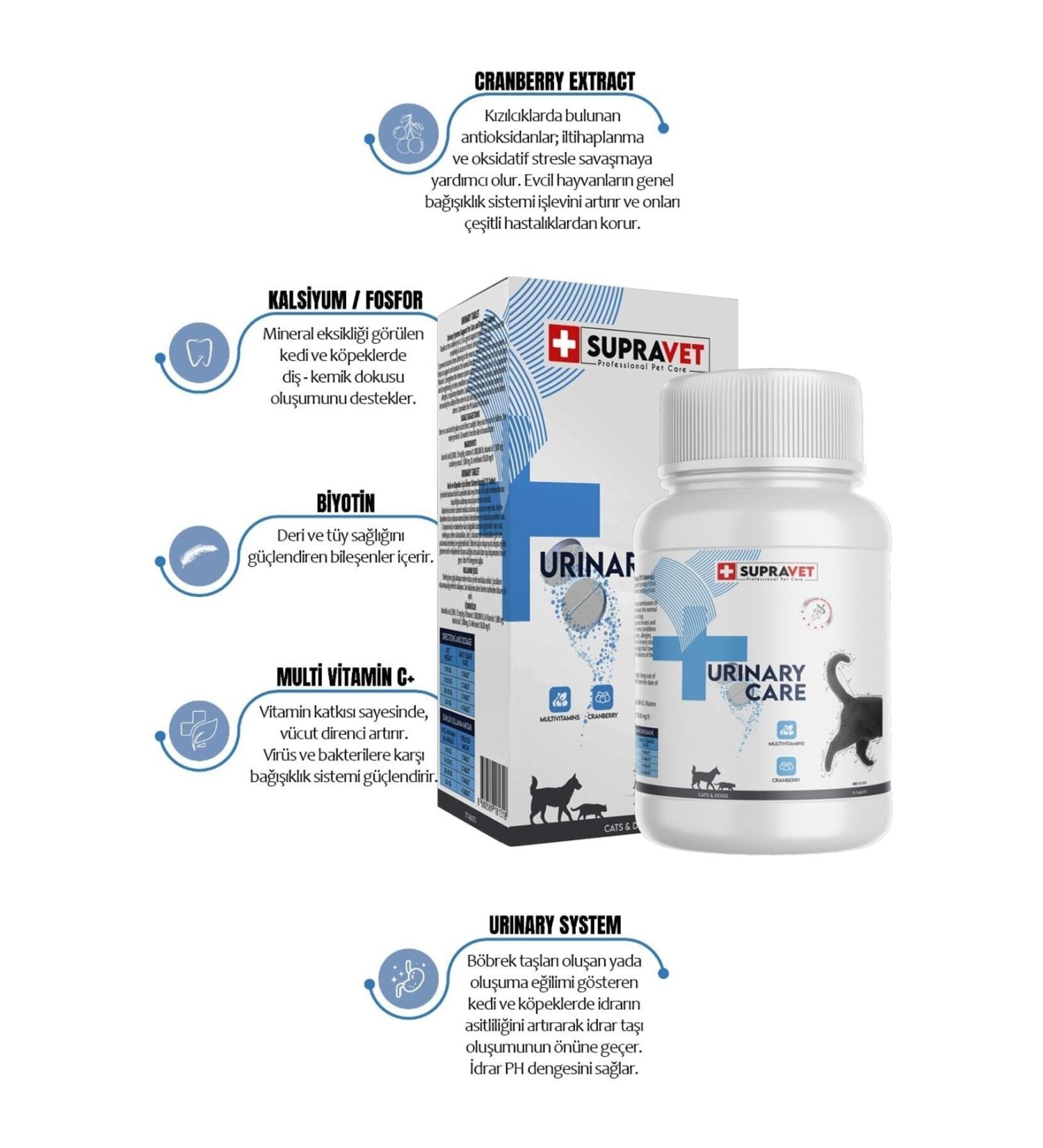 Supravet Urinary Care Urinary Health System Support Tablet for Cats and Dogs (75 Tablets) - Buy Online on GoSupps.com