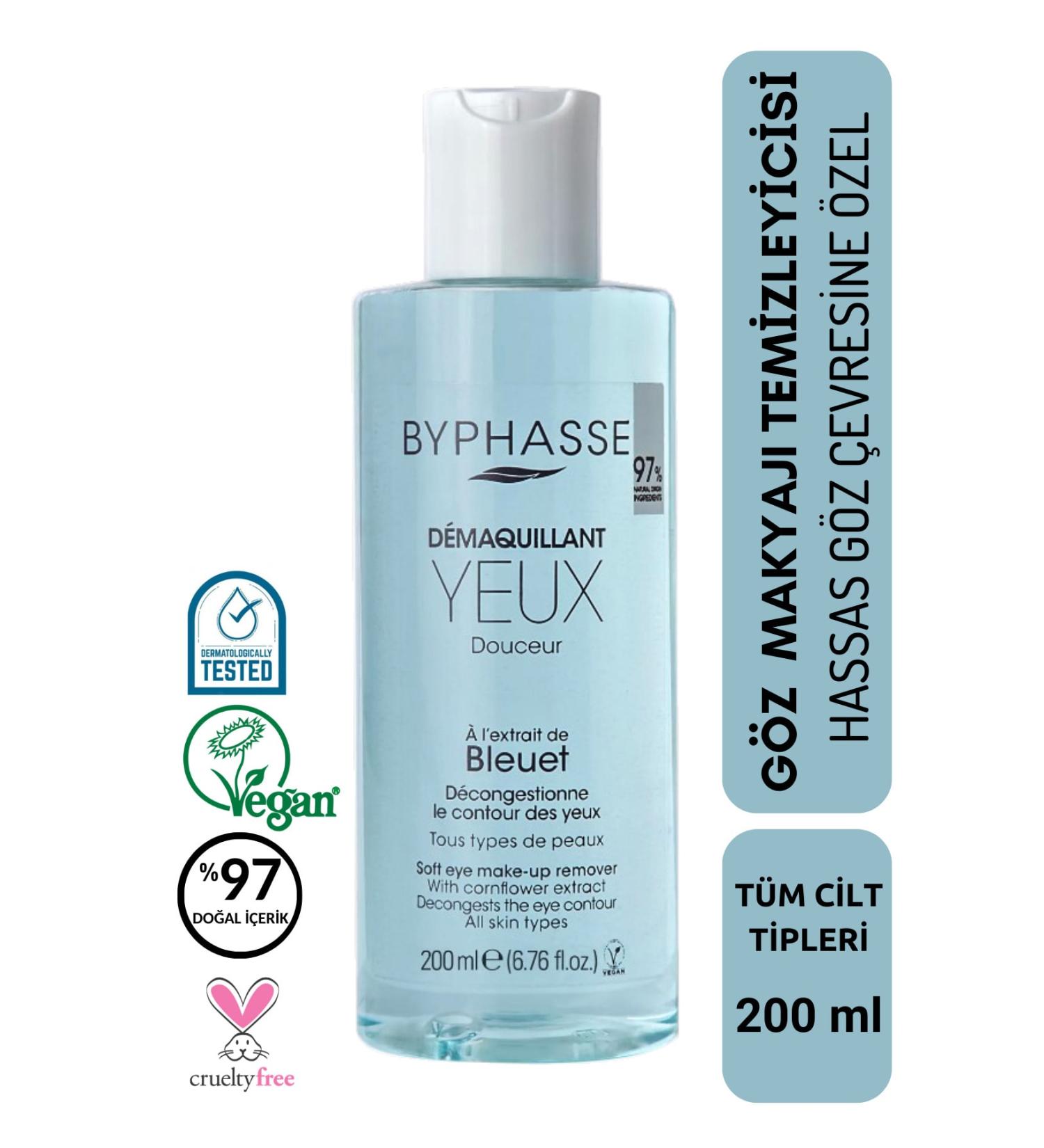 BYPHASSE Gentle Eye Make-Up Remover for Sensitive Skin 200 ml