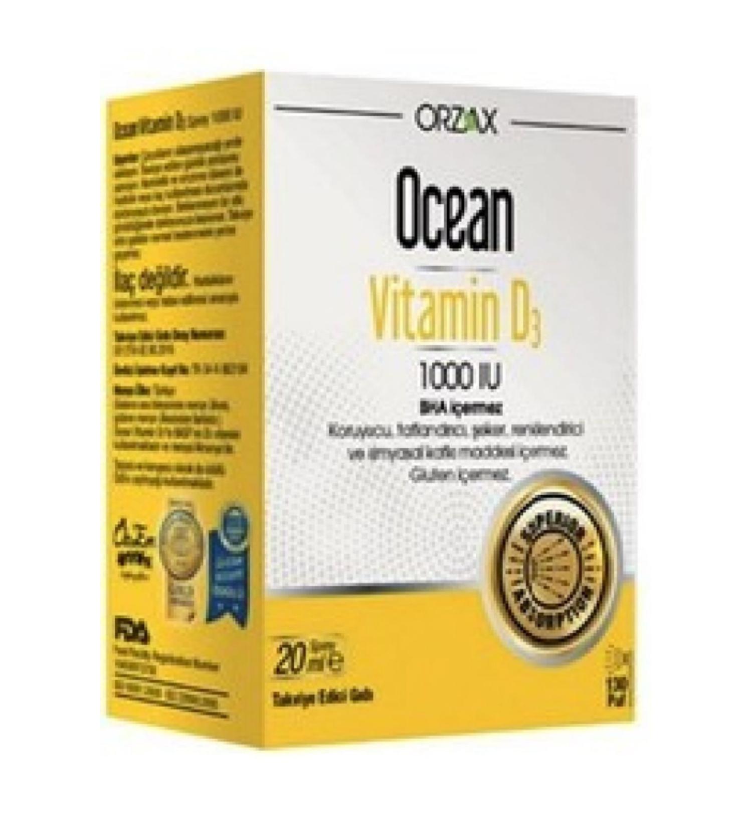 Ocean Orzax Ocean Vitamin D3 1000 IU Spray 20ml