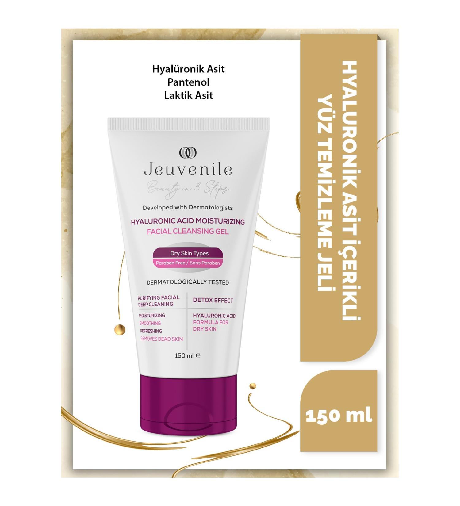 Jeuvenile Hyaluronic Acid Facial Cleansing Gel - Moisturizer (Hyaluronic Acid Panthenol Lactic Acid) - Buy Online on GoSupps.com