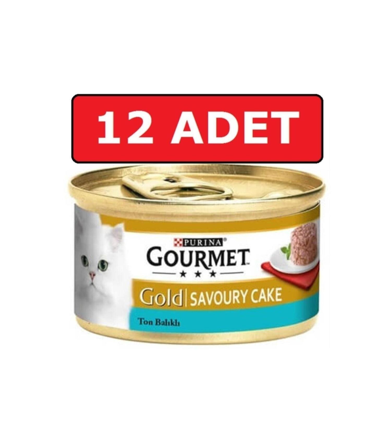 Gourmet Gold Savory Cake Tuna Cat Canned Food 12 Pieces 85 Gr Wet Food