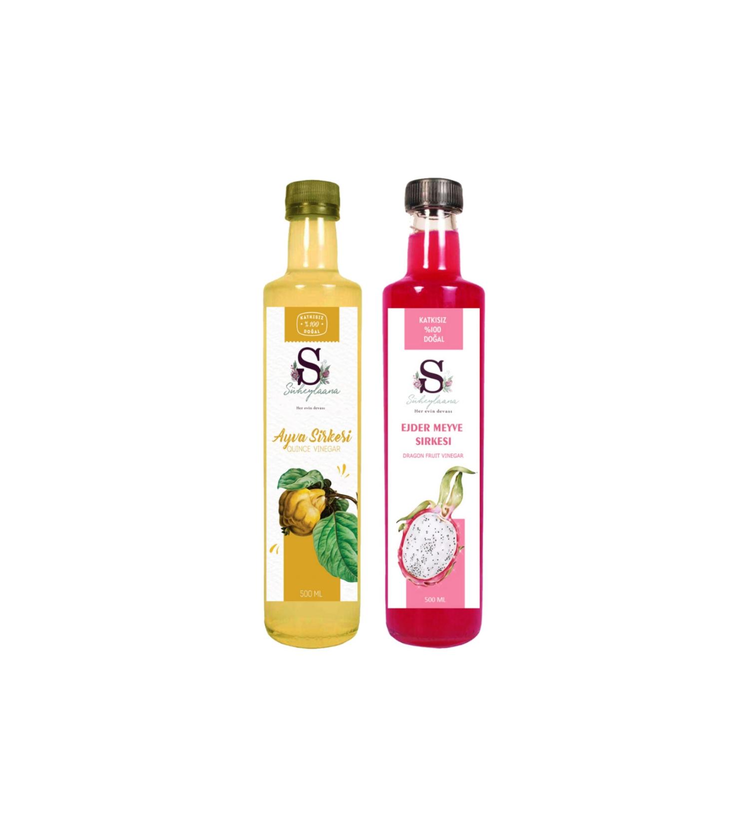 S heylaana Natural Quince Vinegar 500 Ml - Natural Dragon Fruit Vinegar 500 Ml