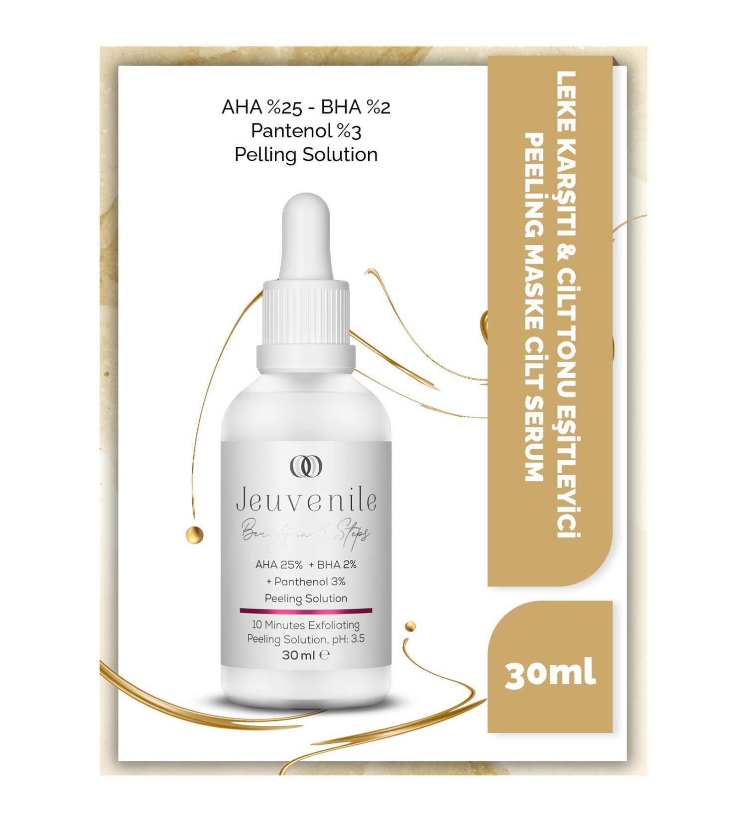 Jeuvenile AHA % BHA % 2 Peeling Mask Serum - Anti-Stain and Skin Tone Equalizer (AHA BHA Panthenol) - Buy Online on GoSupps.com
