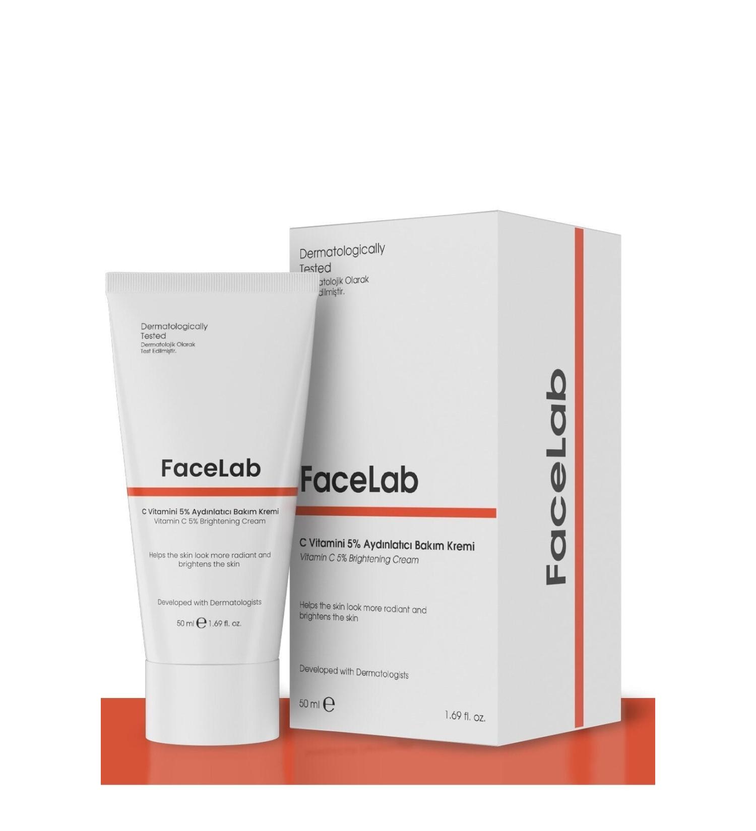 FaceLab Brightening and Tone Equalizing 5% Vitamin C Skin Care Cream 50 ml - Buy Online on GoSupps.com