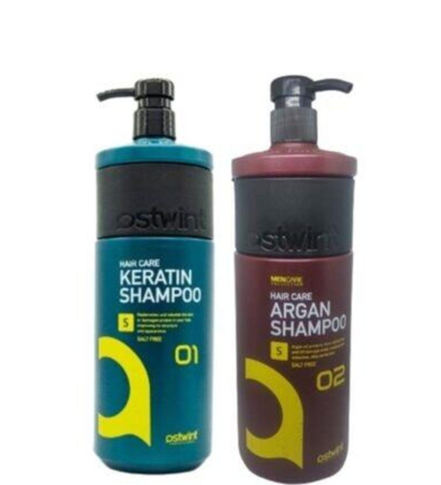 Ostwint Salt-Free Sulfate-Free Keratin Hair Care Shampoo 1000 ml & Argan Oil Salt-Free Shampoo 1000 ml