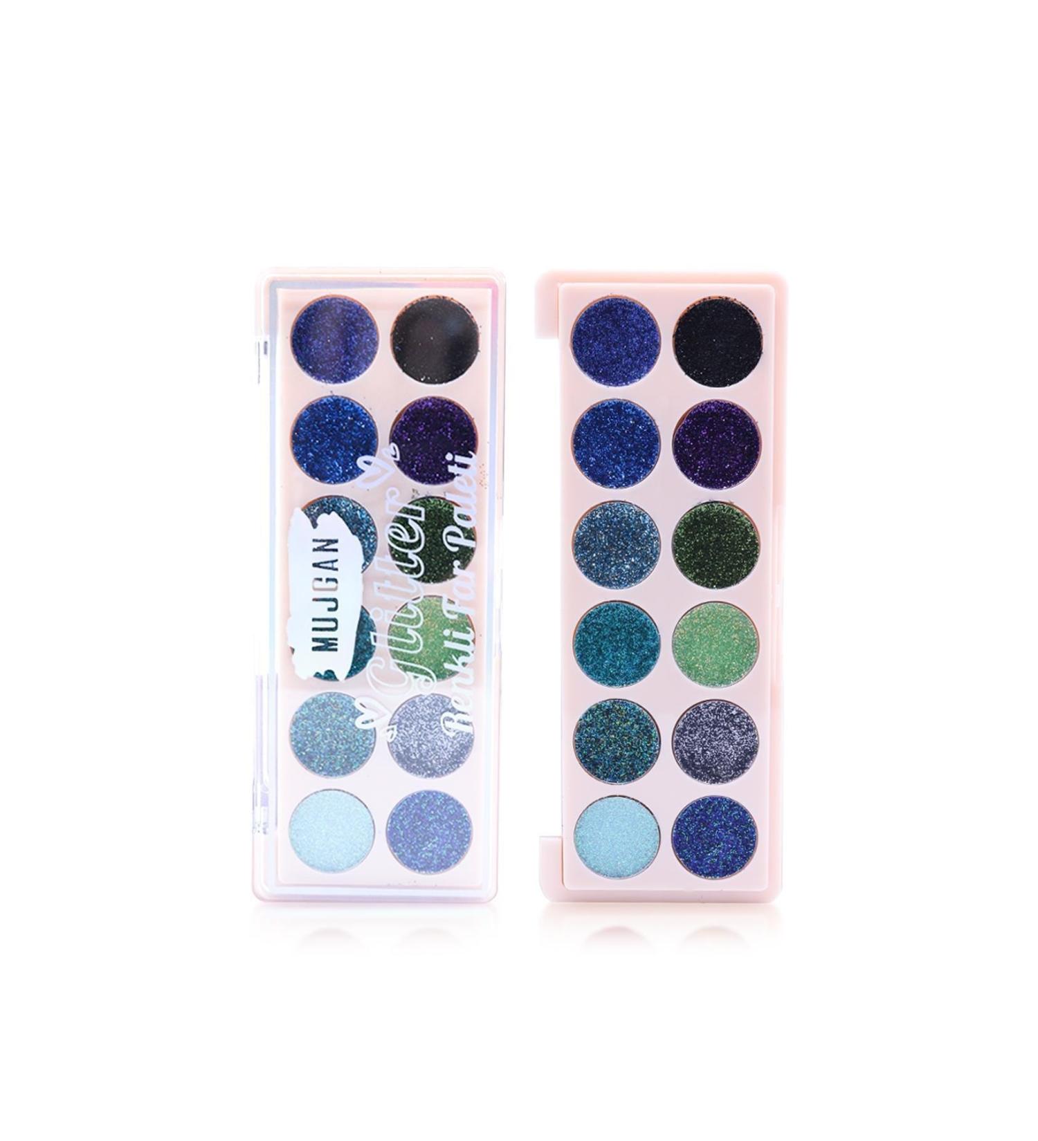 MUJGAN 12-Piece Glitter Palette Blue Berry Blue - Buy Online on GoSupps.com