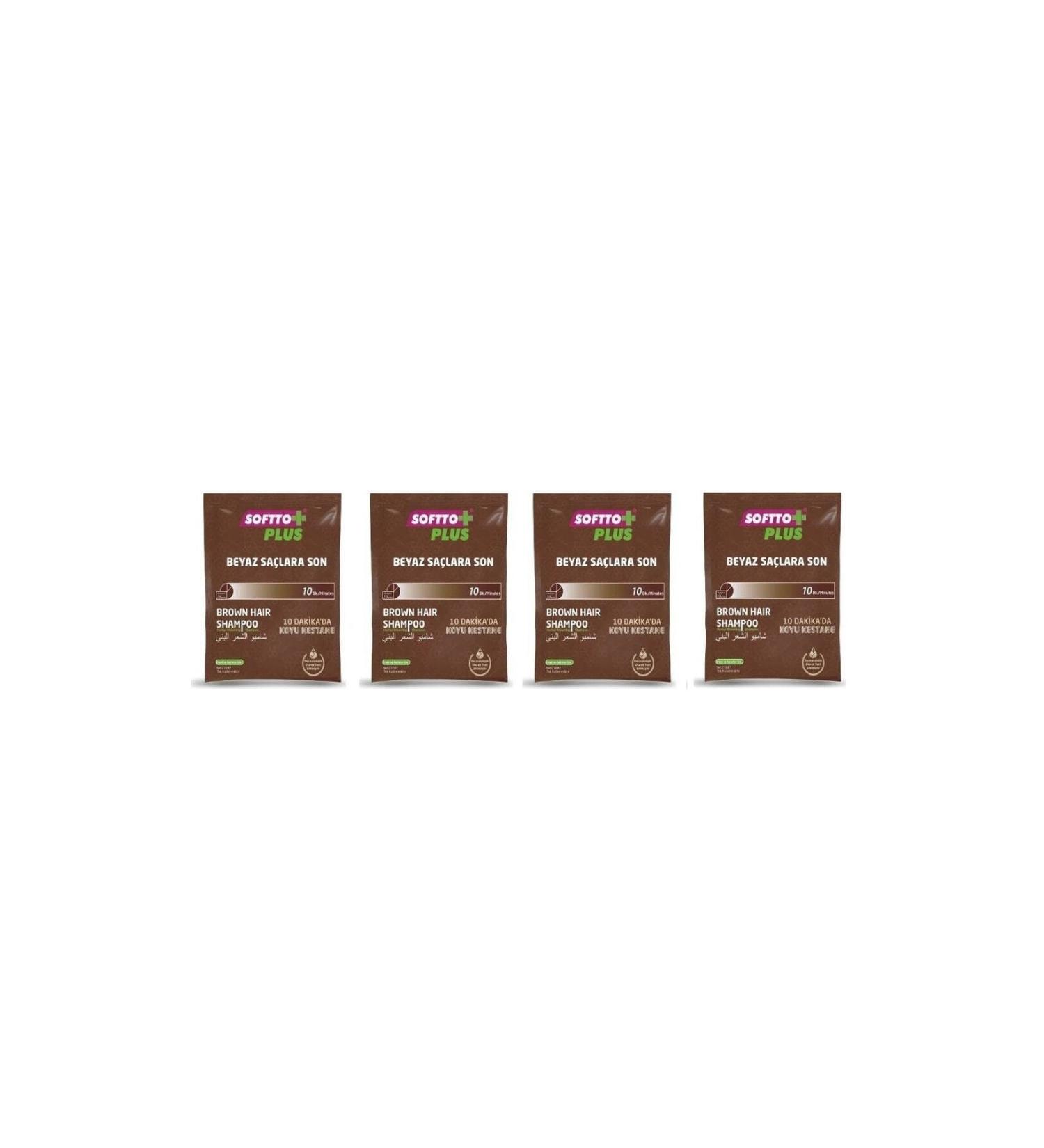 Softto Plus Soft To Plus Dark Chestnut Shampoo 4 Pack