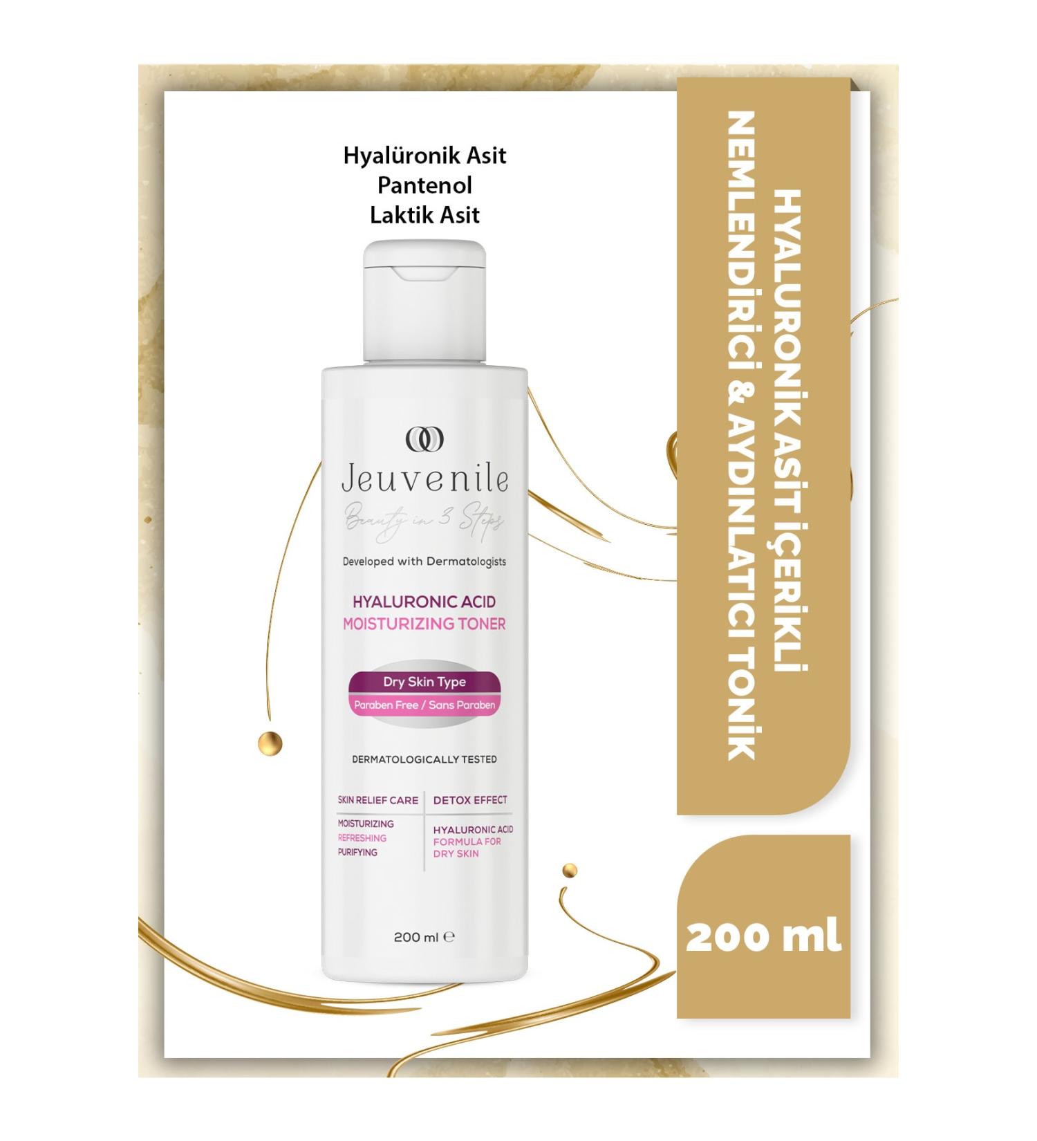 Jeuvenile Hyaluronic Acid Toner - Moisturizing Brightening (Hyaluronic Acid Panthenol Lactic Acid) - Buy Online on GoSupps.com